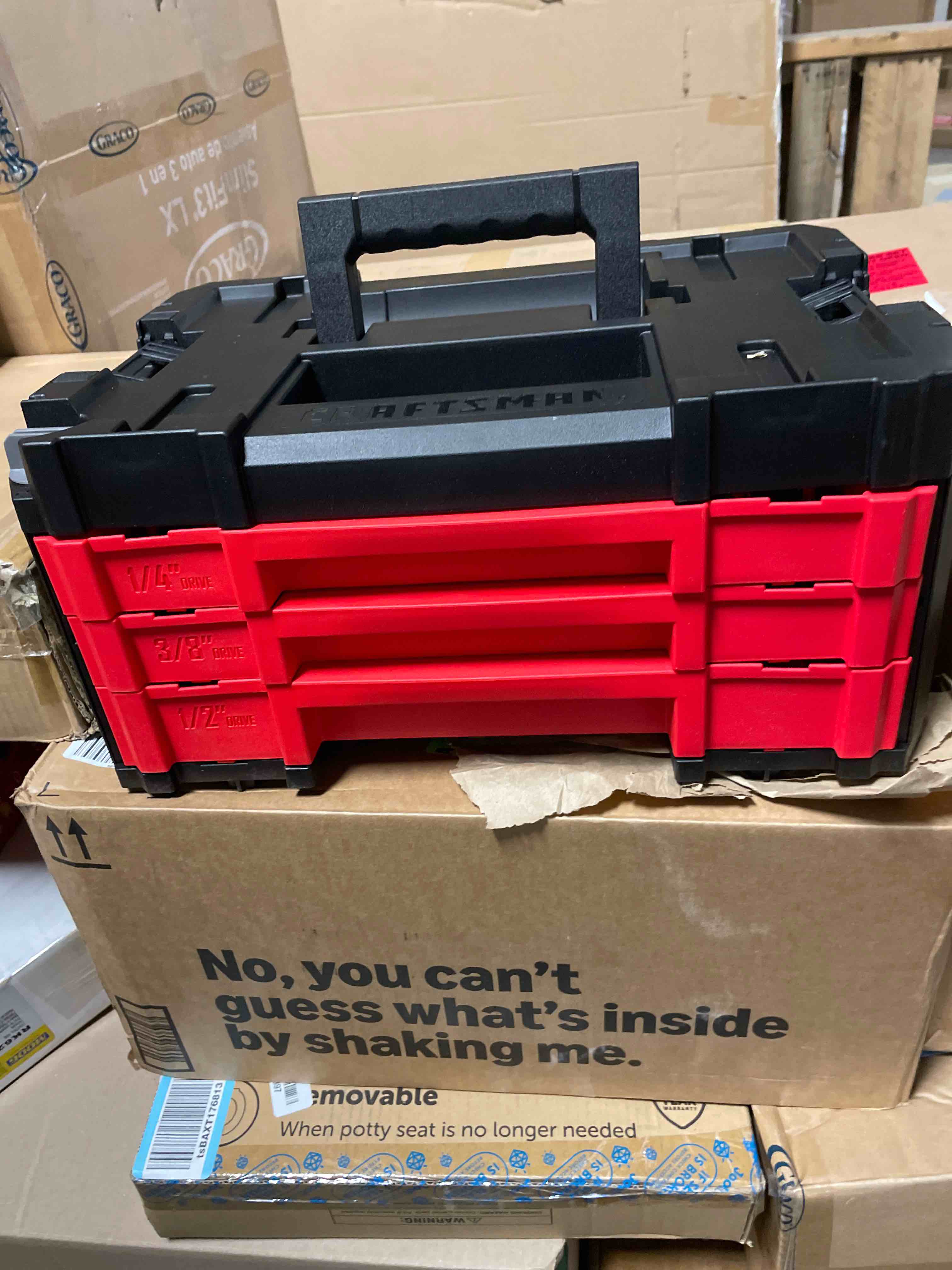 Condition photo showing New/Like New for Craftsman 262-Piece Mechanic Tool Set with 3-Drawer VERSASTACK Tool Box, SAE and Metric Socket Set with Combination Wrenches and Spark Plug Sockets (CMMT45309) New 262 Piece Set
