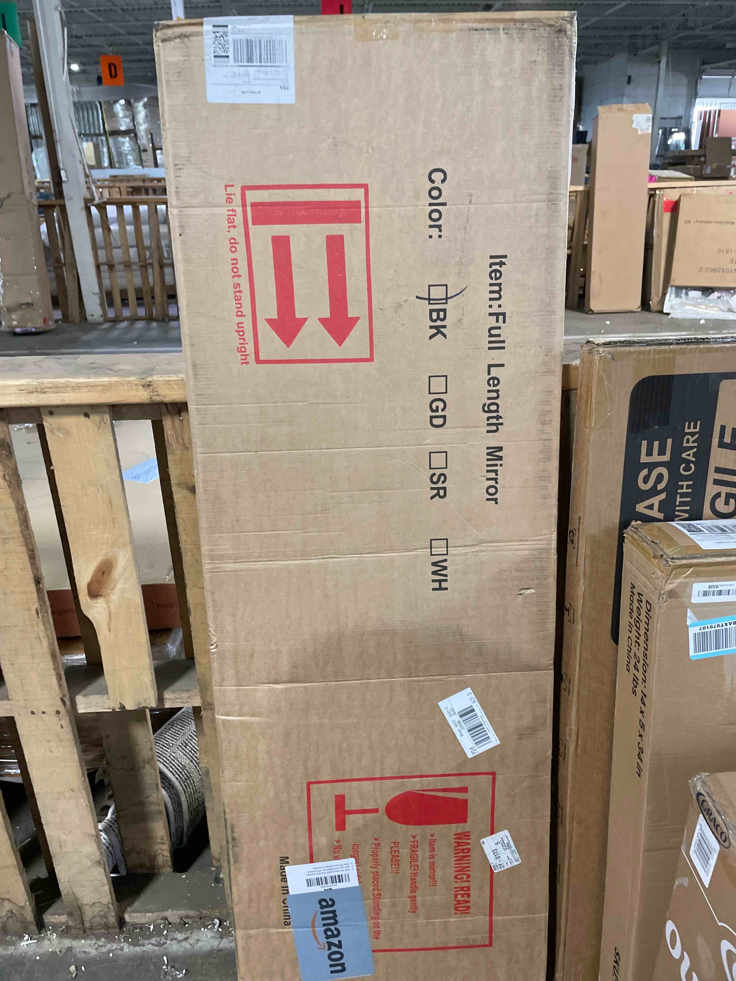 Condition photo showing New/Like New for Mirror Full Length, Upgraded Body Wall Mirrors with Shatter-Proof Glass, Floor Standing, Hanging or Leaning, Tall Mirror with Stand Aluminum Alloy Frame for Bedroom Cloakroom Black 59"L x 16"W