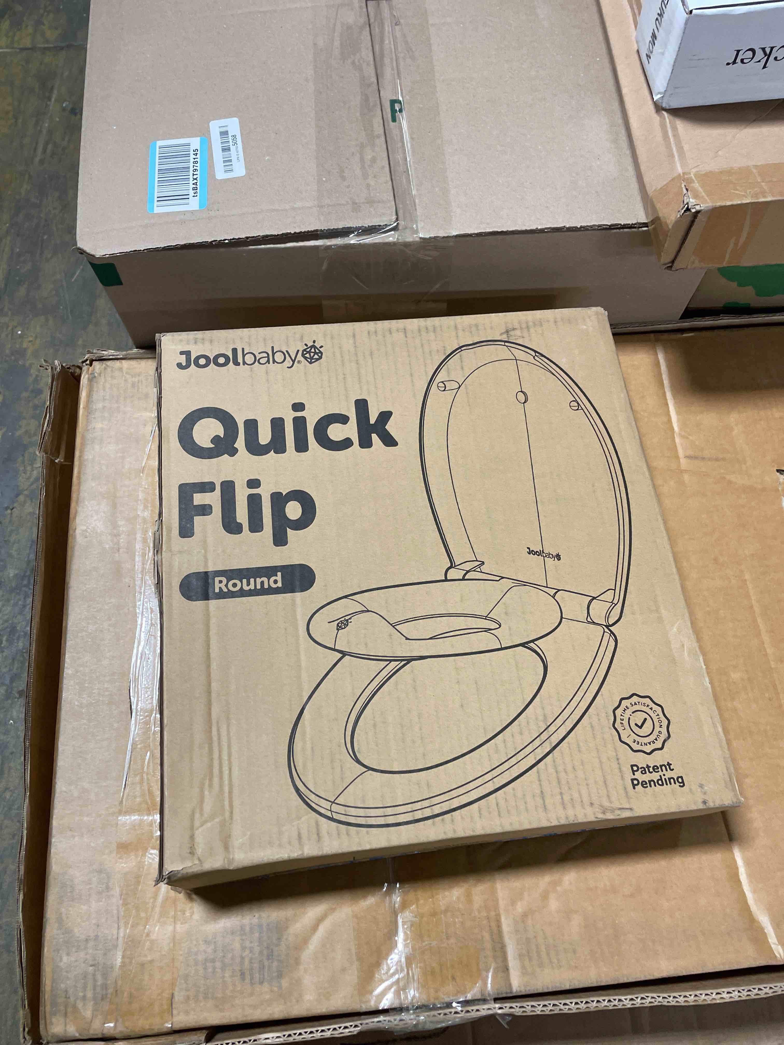 Condition photo showing New/Like New for Quick Flip Elongated Toilet Seat with Built-In Potty & Splash Guard for Toddler Training, Slow Close - Jool Baby