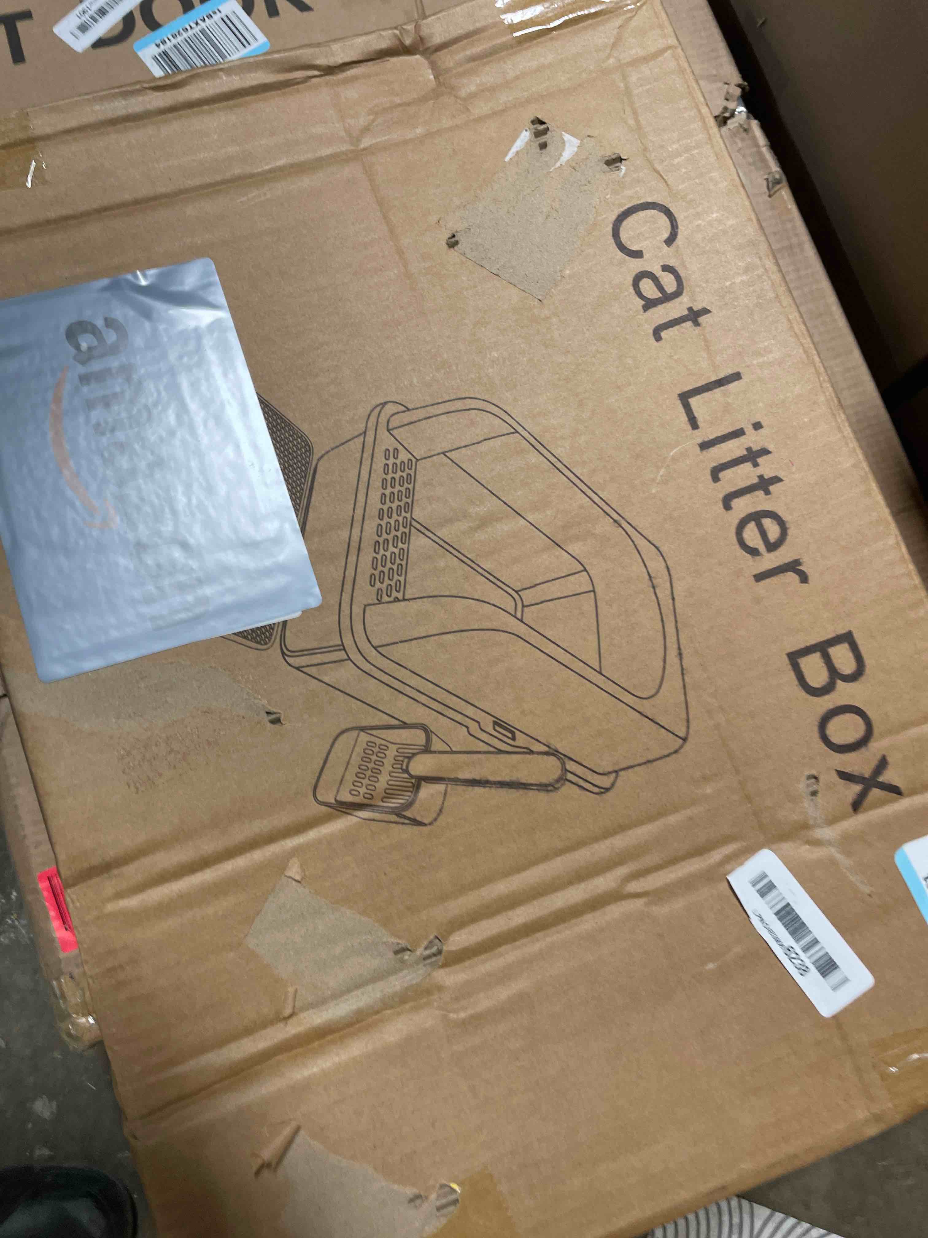 Condition photo showing New/Like New for Stainless Steel Litter Box, Extra Large Litter Boxes for Big Cats, XLarge Metal Cat Litter Box with Lid, Anti-Urine Leakage XL Box with High Sides, Easy Clean, Non-Sticky, Scoop Included Dark Grey XL