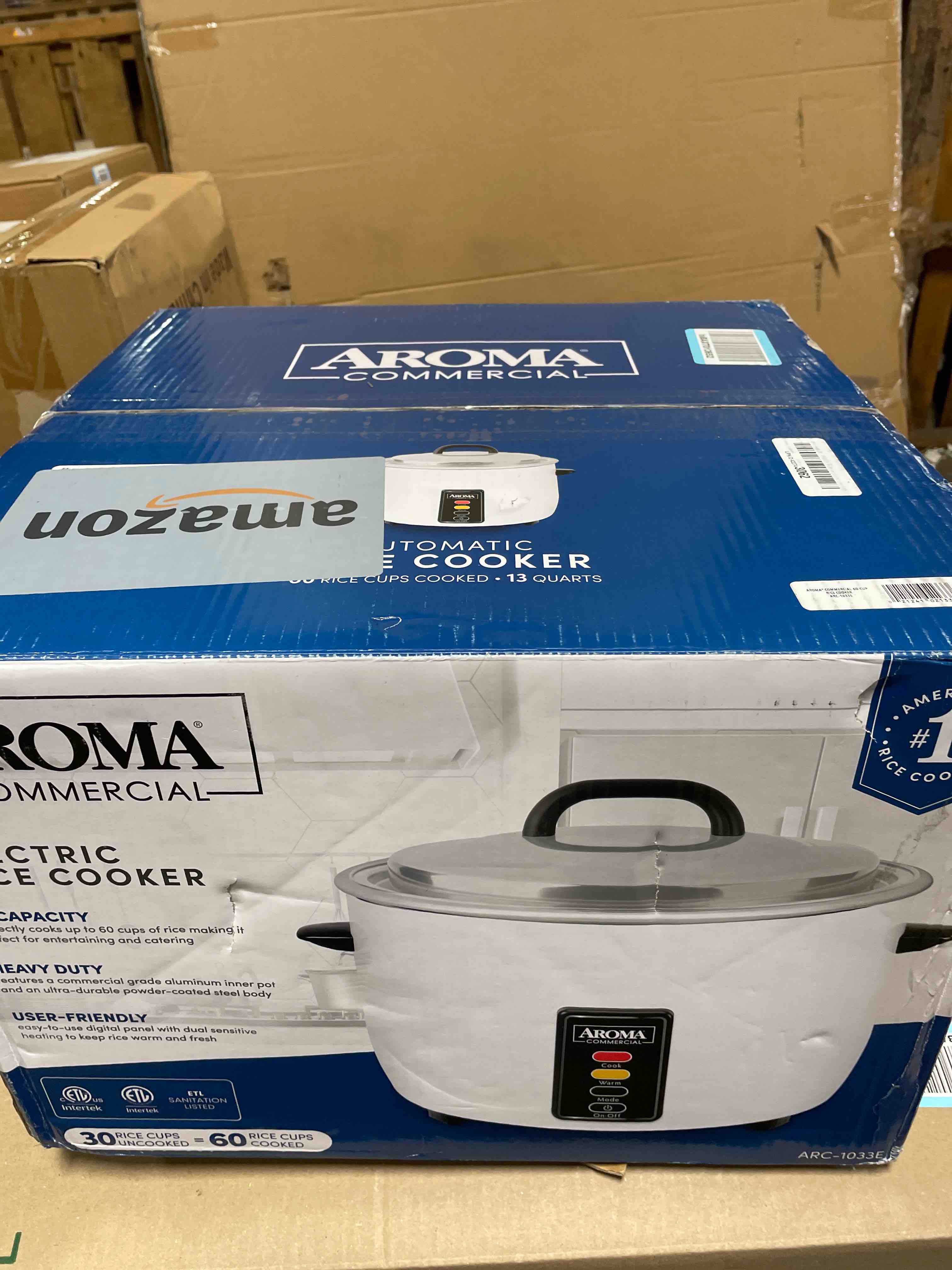 Condition photo showing New/Like New for Aroma ARC-1033E Electronic 33 Cup Commercial Dry Rice Cooker