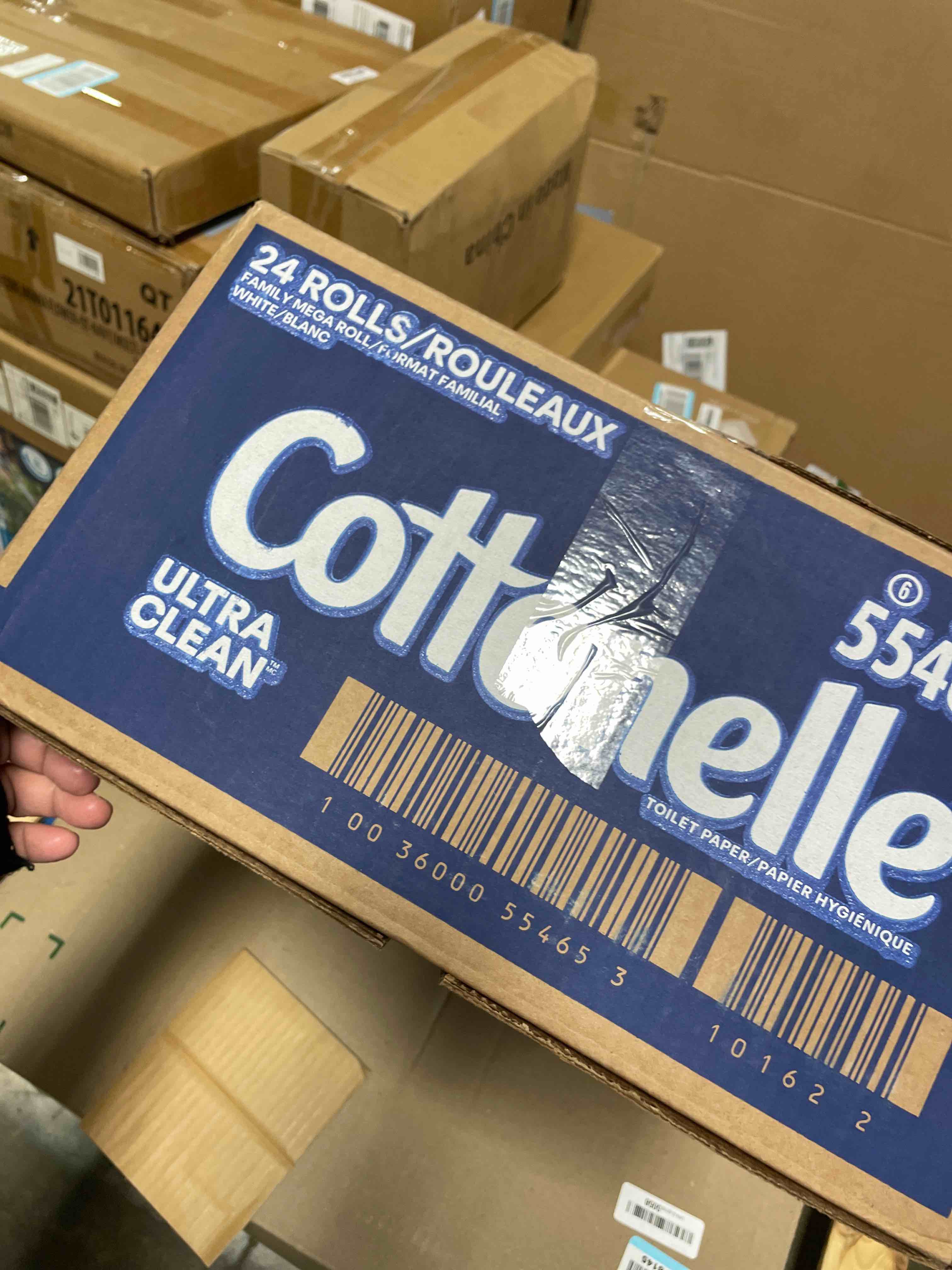 Condition photo showing New/Like New for Cottonelle Ultra Clean Toilet Paper with Active CleaningRipples Texture, Strong Bath Tissue, 24 Family Mega Rolls = 132 Regular Rolls (4 Packs of 6) Family Mega 353 Sheets (Pack of 24)