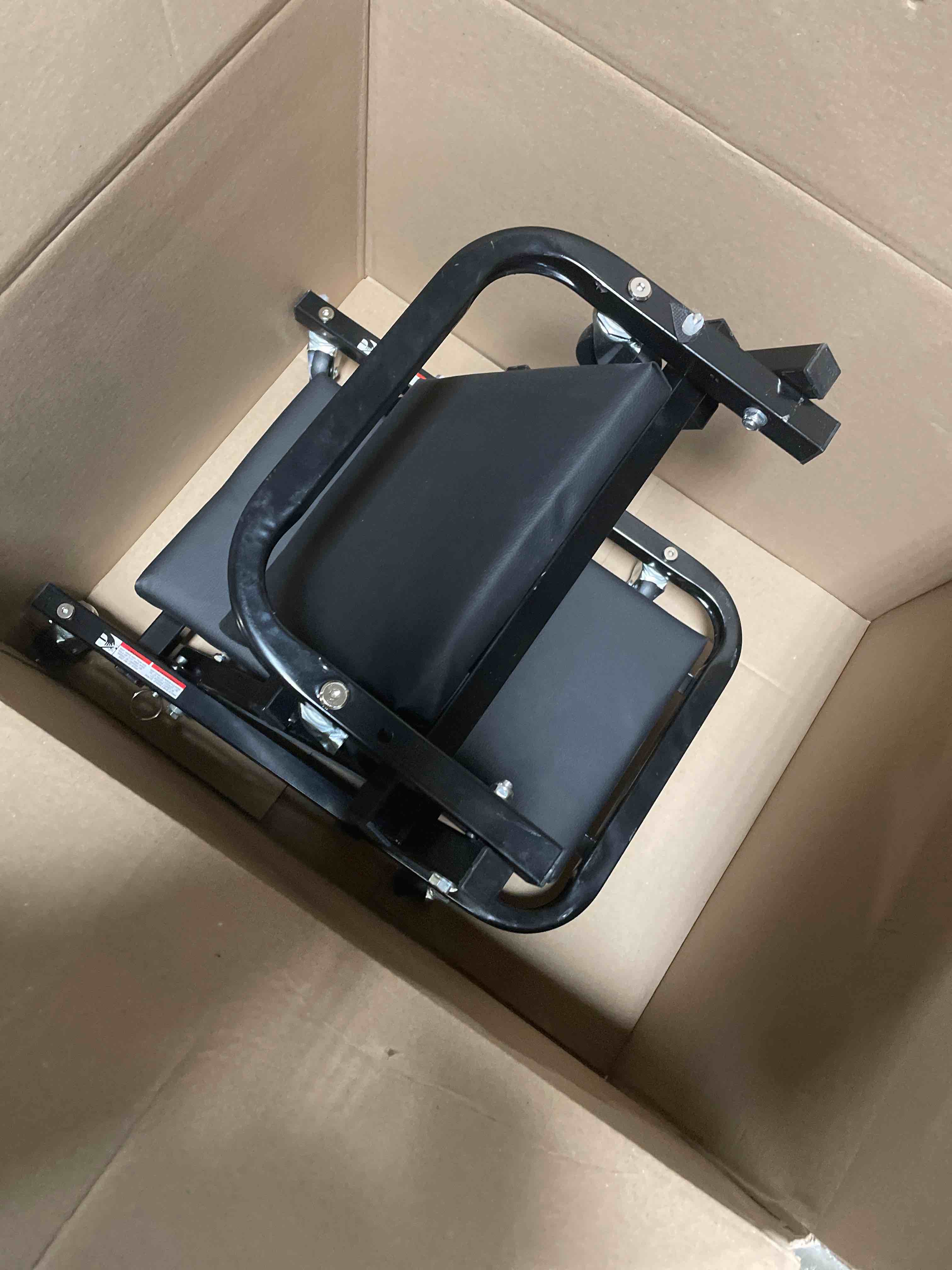 Condition photo showing As Is for Big RED 250lb Black Rolling Automotive Creeper Garage/Shop Seat: Padded Mechanic Stool with Tool Large Tray Suitable for garages, Repair Shops,6300-black (Used)