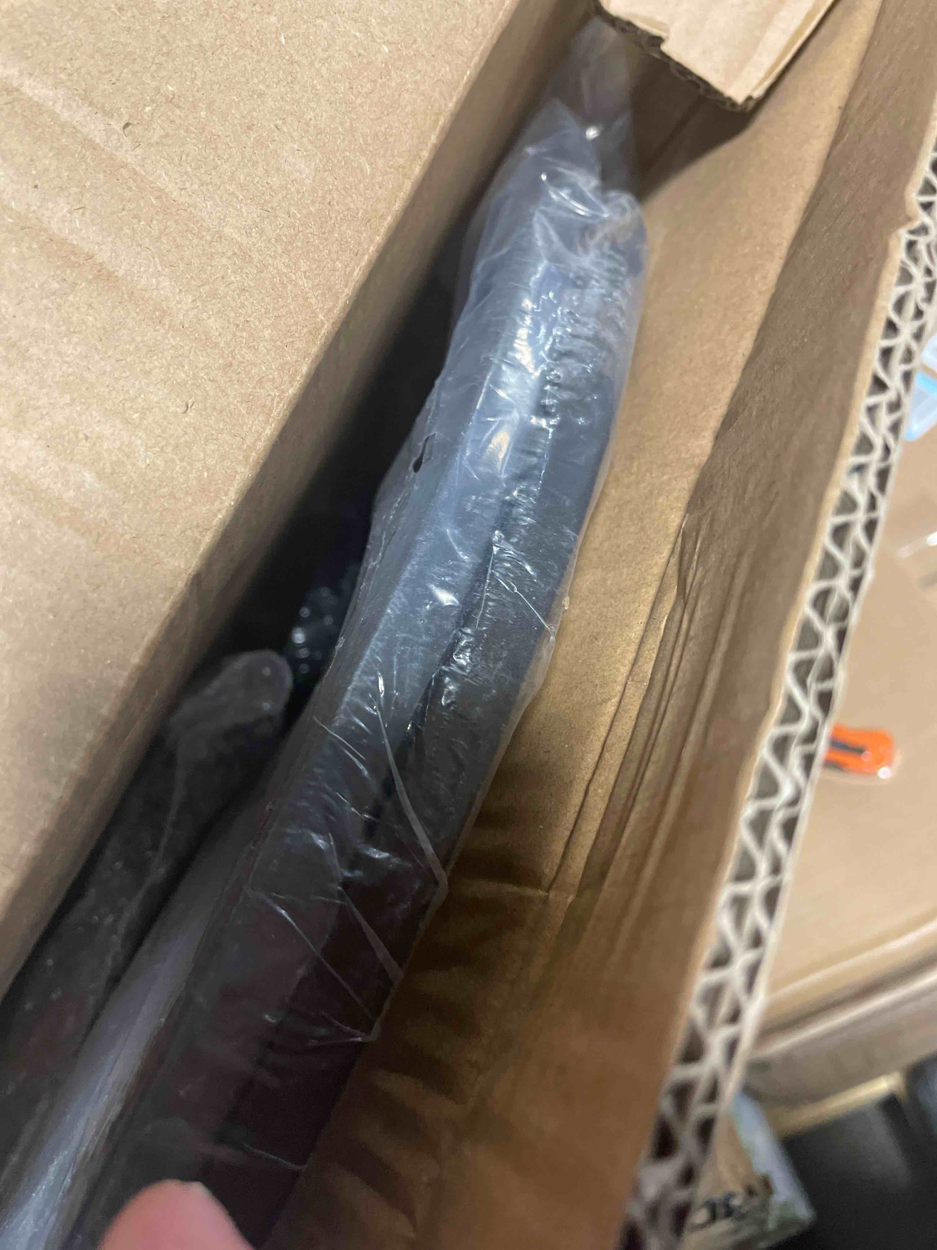 Condition photo showing New/Like New for Industrial Semi Flush Mount Ceiling Light,4 Light Rustic Metal Ceiling Light Fixture,Black Farmhouse Chandelier for Kitchen Island Dining Room Hallway Entryway Bedroom Living Room.