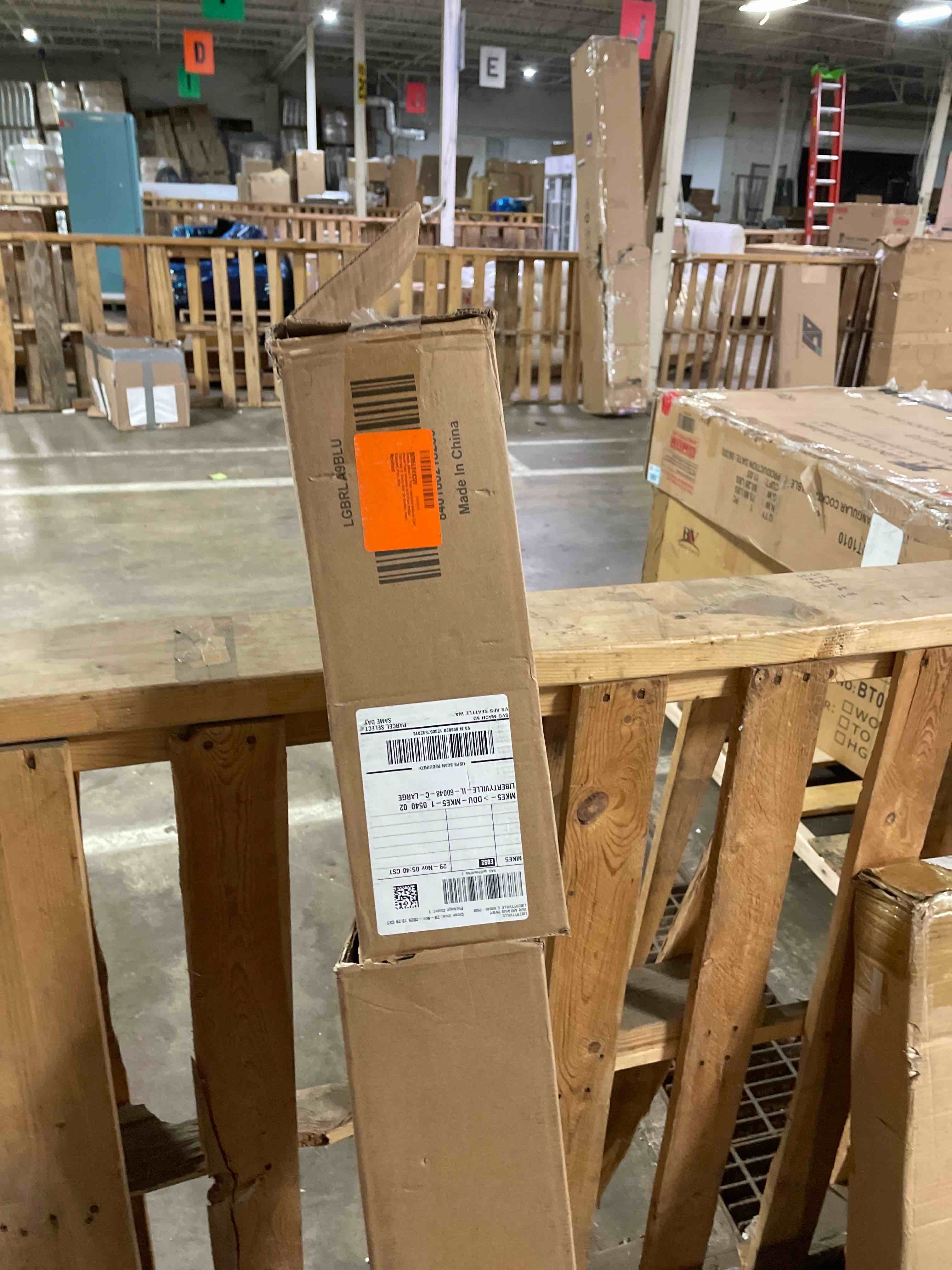 Condition photo showing As Is for Simple Deluxe 9' Patio Umbrella Outdoor Table Market Yard Umbrella with Push Button Tilt/Crank, 8 Sturdy Ribs for Garden, Deck, Backyard, Pool, Blue