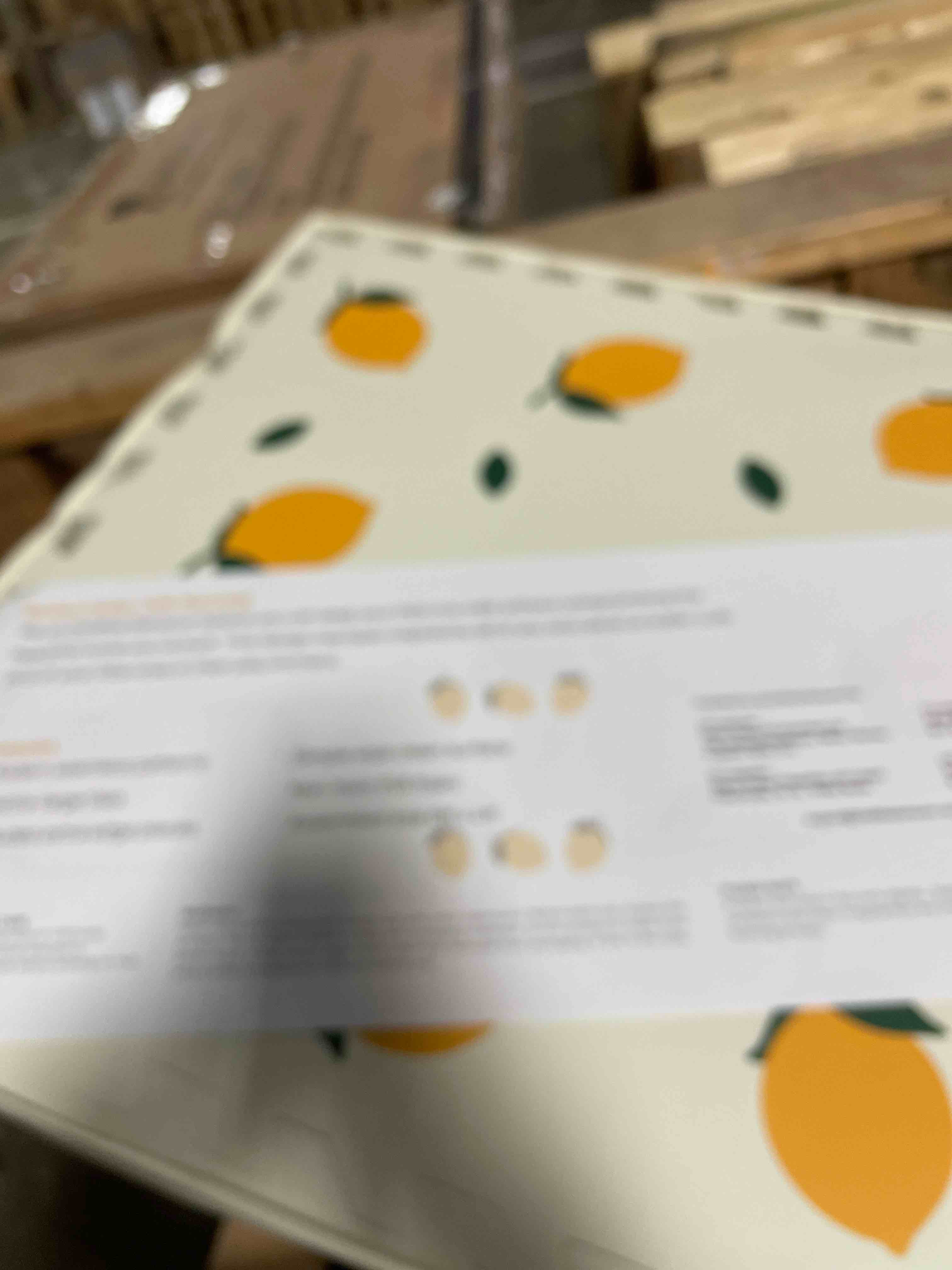 Condition photo showing New/Like New for CHILDLIKE BEHAVIOR XL Baby Play Mat - 72 x 48 Inches Puzzle Play Mat with 6 Foam Floor Tiles - Interlocking Puzzle Mat for Toddlers and Infants Play Pen - Soft Crawling Mat for Tummy Time - Lemons 72x48 Inch Lemons