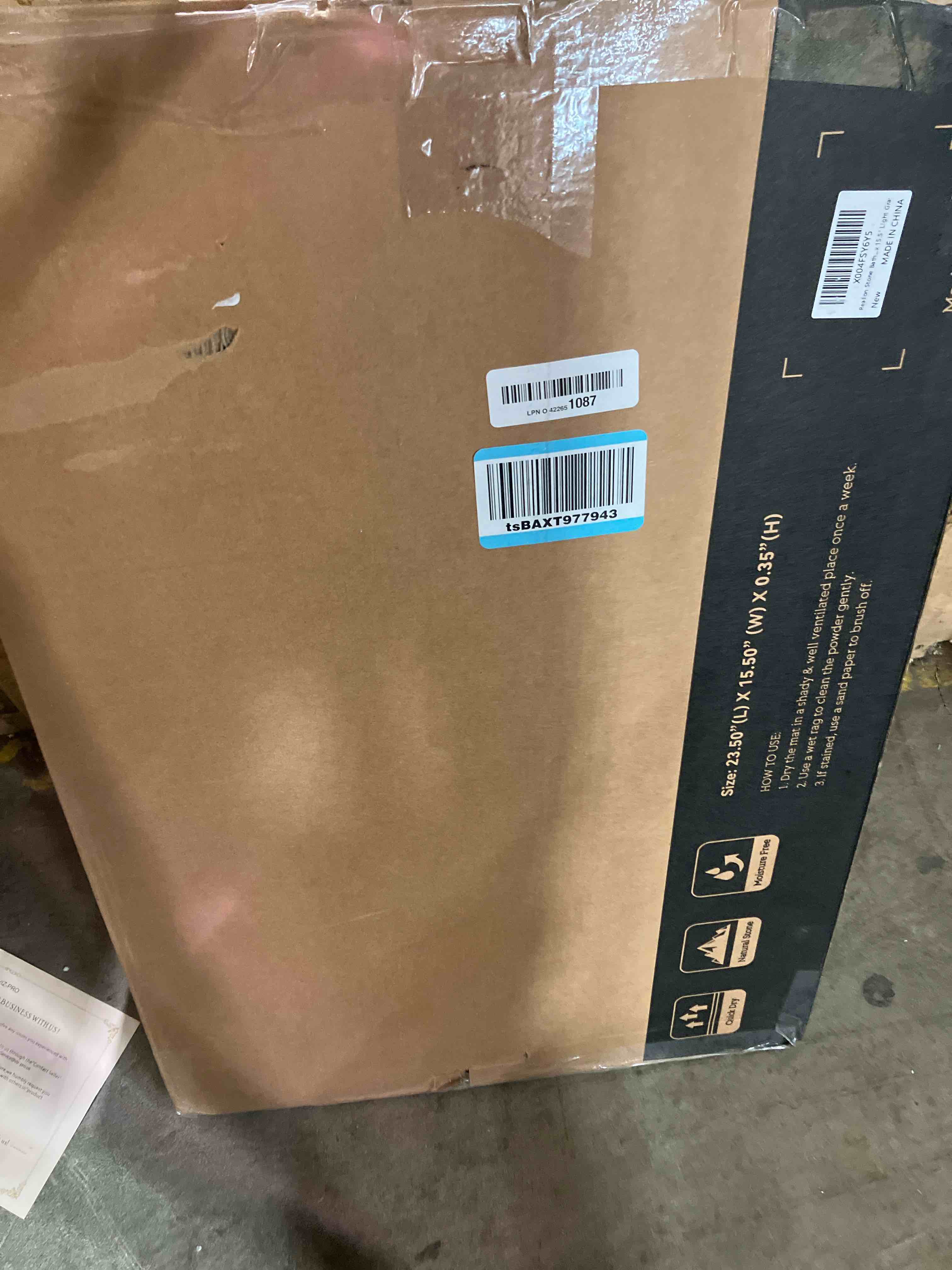 Condition photo showing New/Like New for Stone Bath Mat, Dries Quickly, Non-Slip Diatomaceous Earth Stone Bath Mats for Bathroom, Super Absorbent, Easy to Clean, 23.5" x 15.5" Light Gray