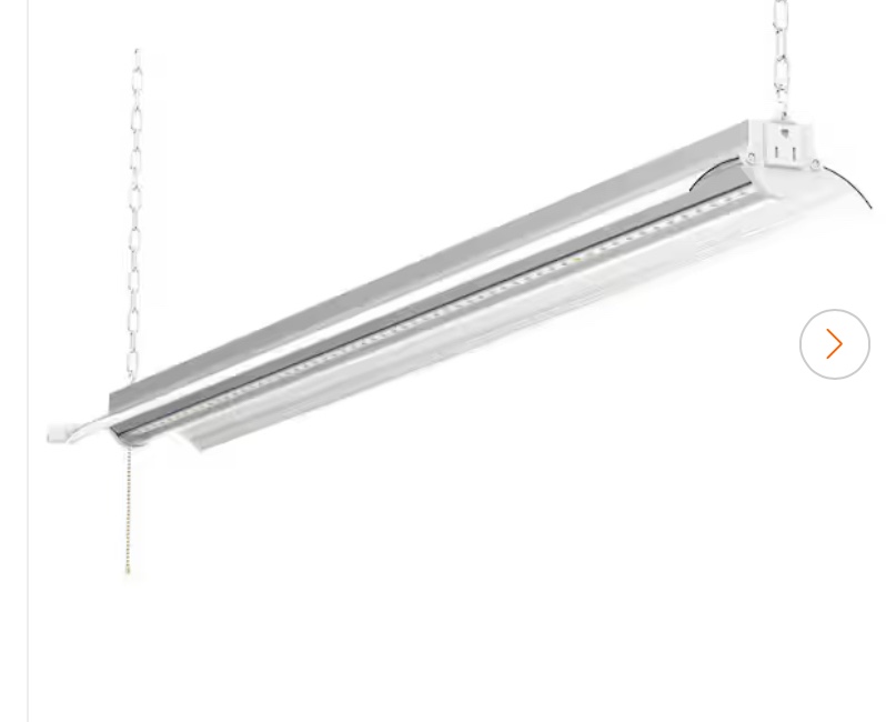 4 ft. 50-Watt Integrated LED White Shop Light Linkable, 5000 Lumen