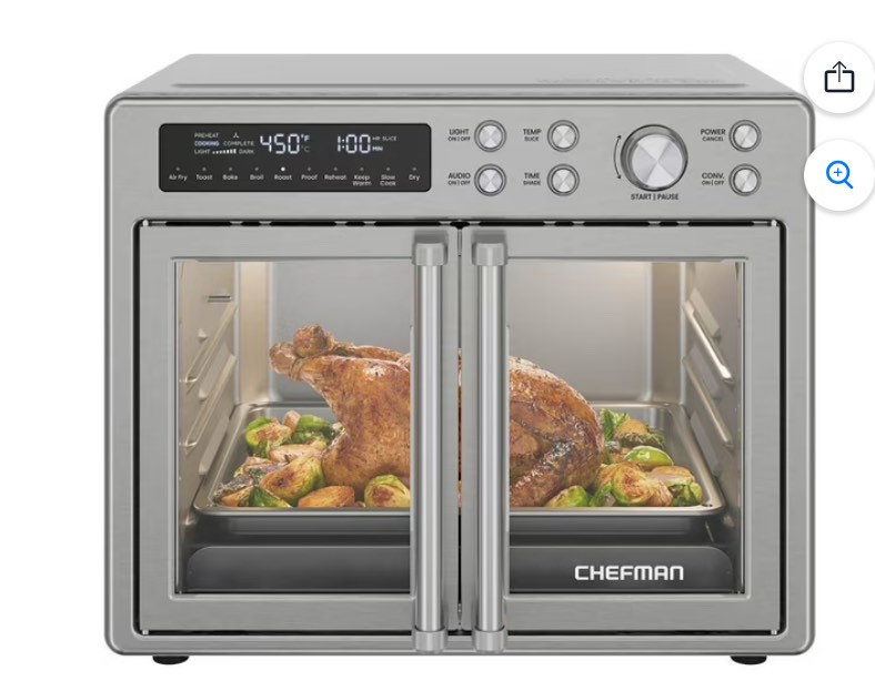 Chefman 10-in-1 Stainless Steel French Door Toaster Oven Air Fryer