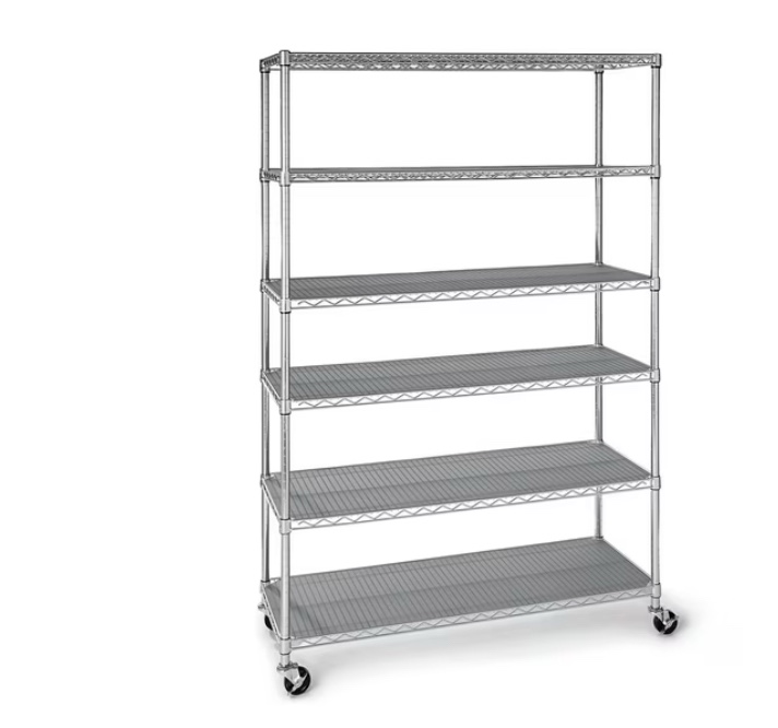 Member's Mark 6-Tier NSF Heavy Duty Wire Shelving, 47.75" W x 18" D x 75.5" H