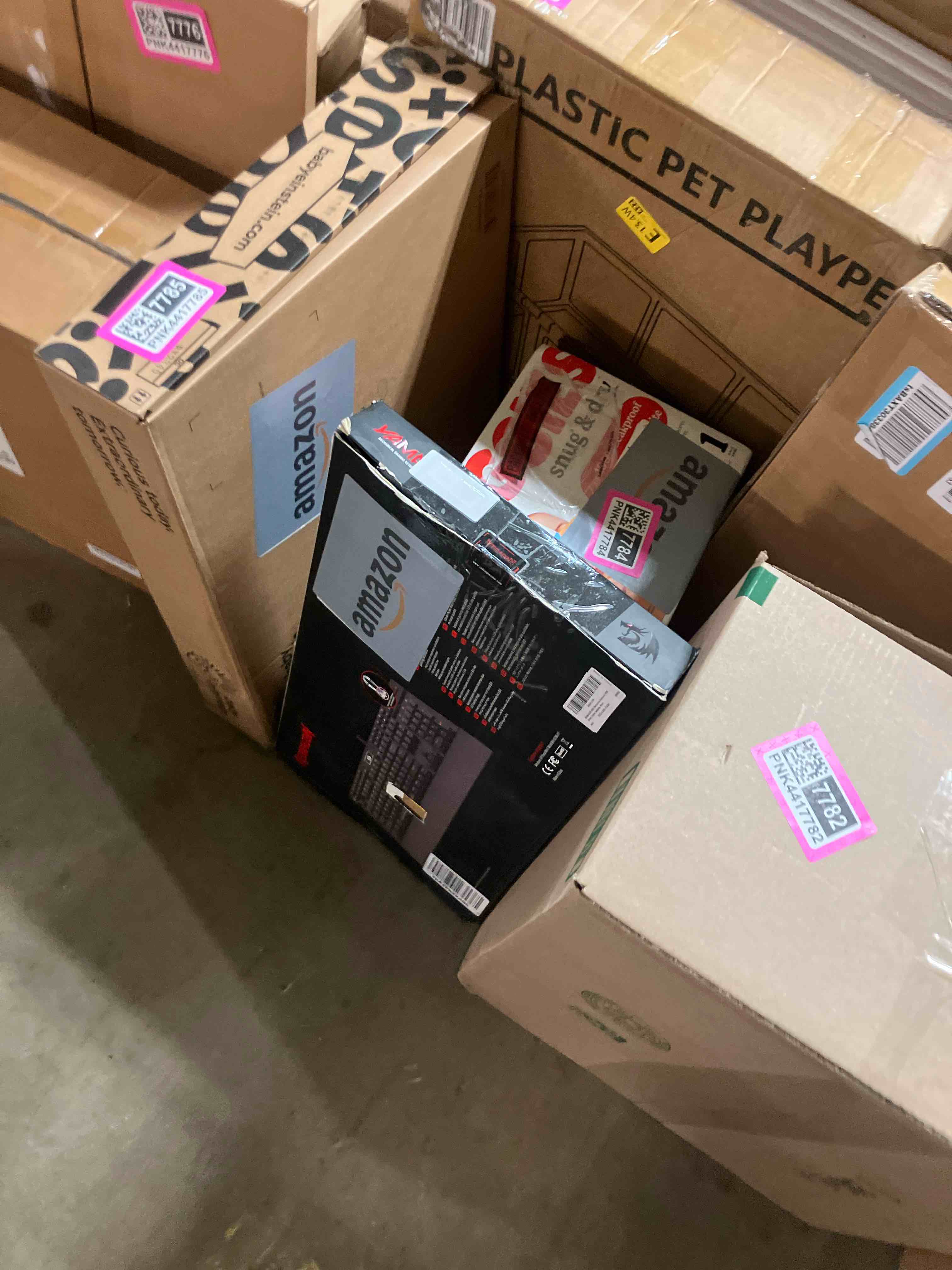 Condition photo showing New/Like New for Redragon K550 RGB Gaming Keyboard, 104 Keys + 12 Macro G Keys Wired Mechanical Keyboard w/Aluminum Top Plate, Custom Clicky Purple Switch, Extra USB Port & Wrist Rest Black