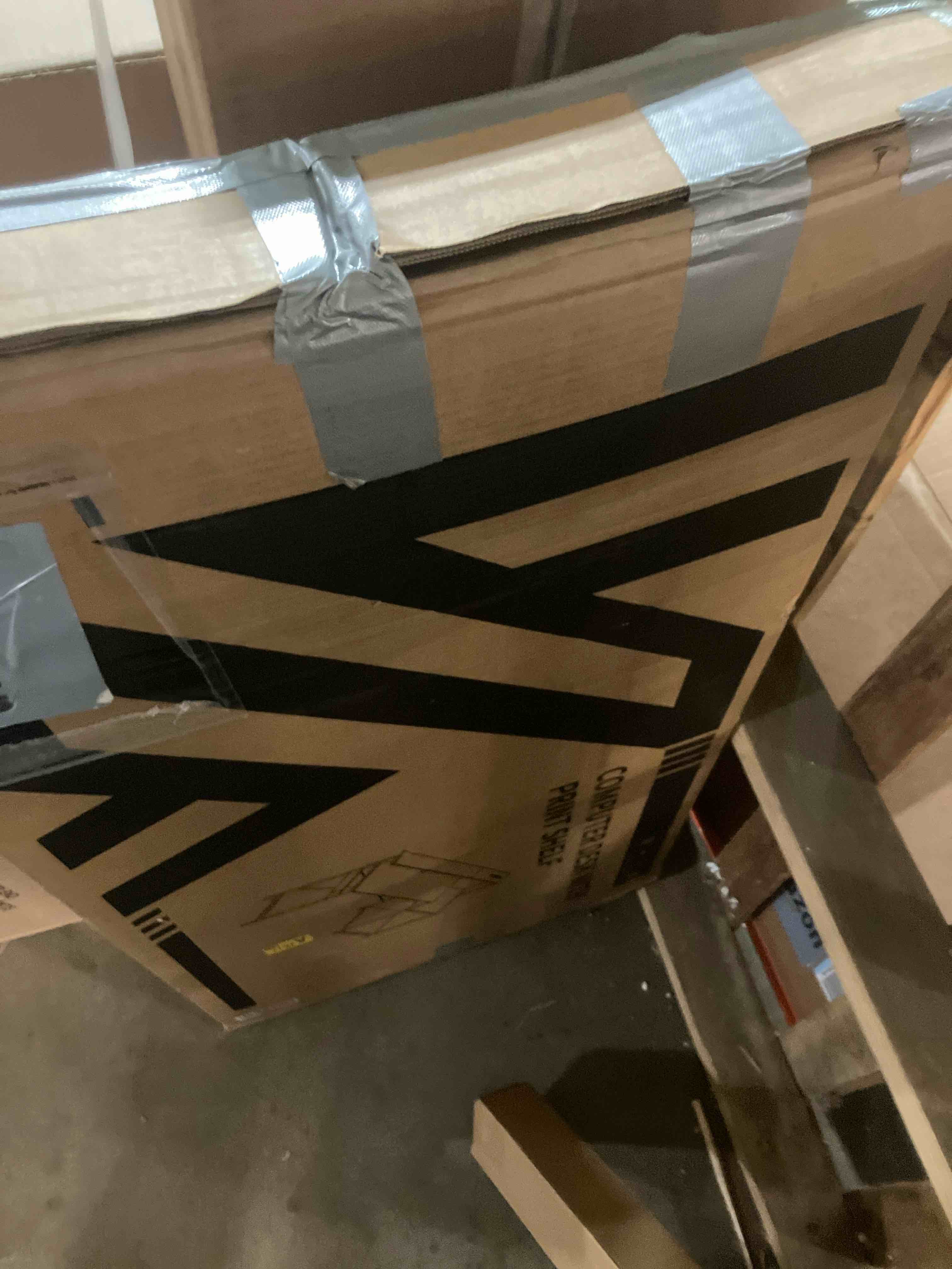 Condition photo showing New/Like New for Aheaplus L Shaped Desk Gaming Desk, 59" L Shaped Computer Desk with LED Light & Power Outlet, Reversible Home Office Desk Gamer Desks with Shelves & Storage Bag & Hooks, Corner PC Desk, Black Oak