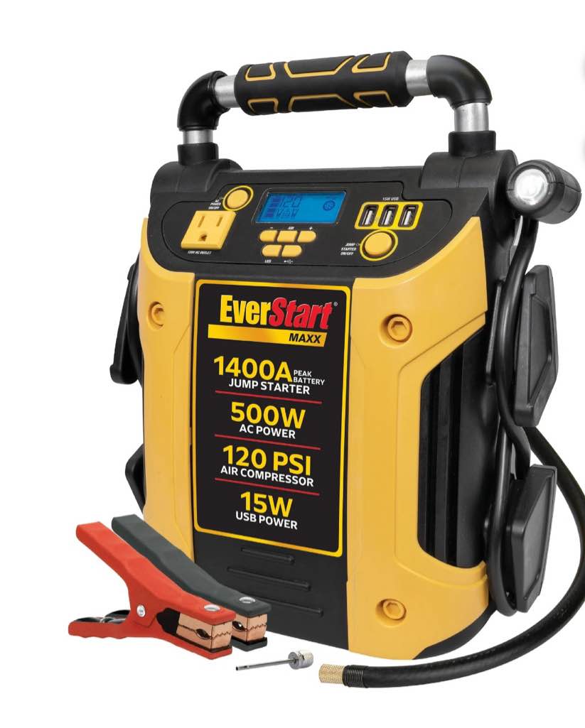 EverStart Maxx J5CPDE 1400 Peak Amps Jump Starter, Power Station, 500W Inverter, 120 PSI Compressor