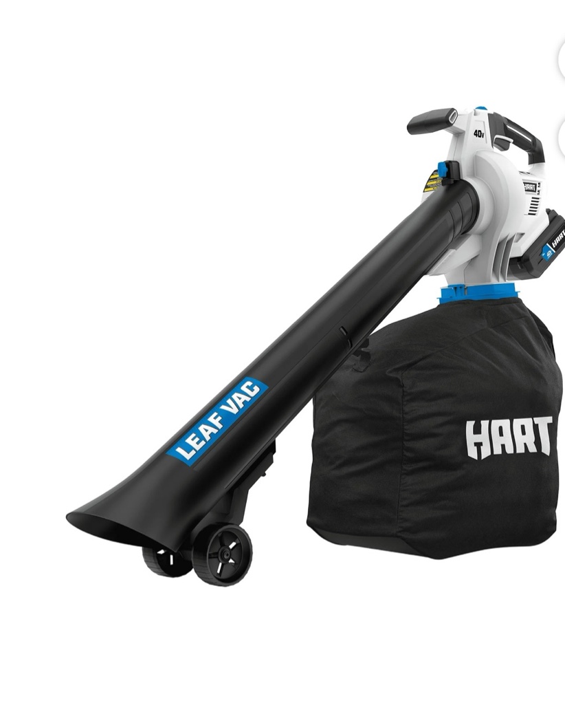 HART 40V Cordless Leaf Vacuum Kit, (1) 4.0Ah Lithium-Ion Battery