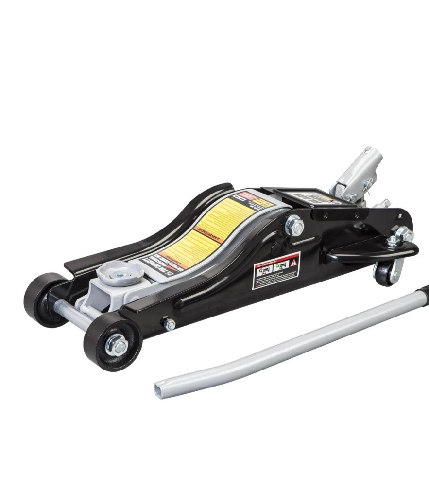 Black Jack T825010W Low Profile Floor Jack Black/Silver with Caster Wheels, 2.5 Ton Black