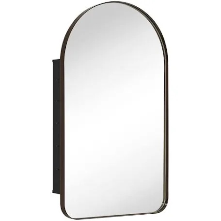 W H Recessed Framed Medicine Cabinet with Mirror and 2 Adjustable