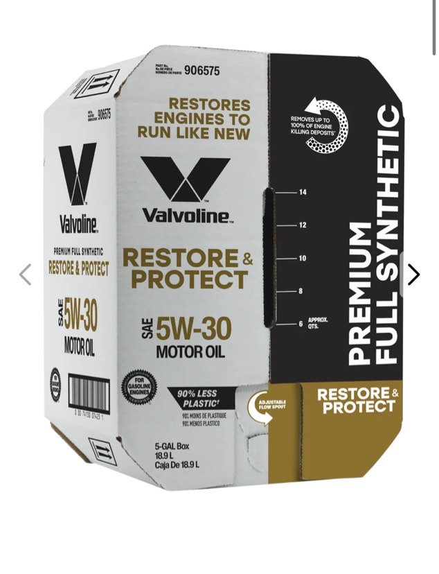 VALVOLINE RESTORE & PROTECT FULL SYNTHETIC MOTOR OIL SAE 5W-30 BAY BOX 