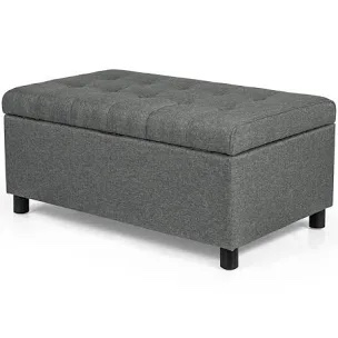 Nolany Rectangle Storage Ottoman Grey