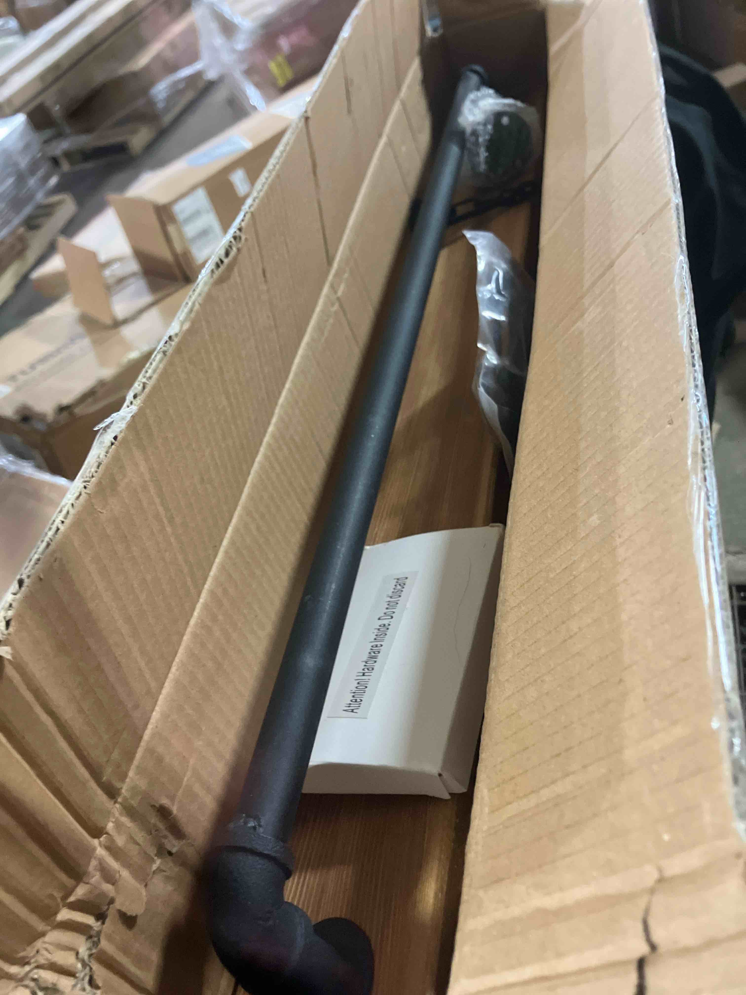 Condition photo showing Good Condition for MyGift Wall Mounted Towel Rack, 28 Inch Bathroom Towel Bar with Metal Rod Rustic Burnt Wood Bathroom Sets, Farmhouse Towel Holder