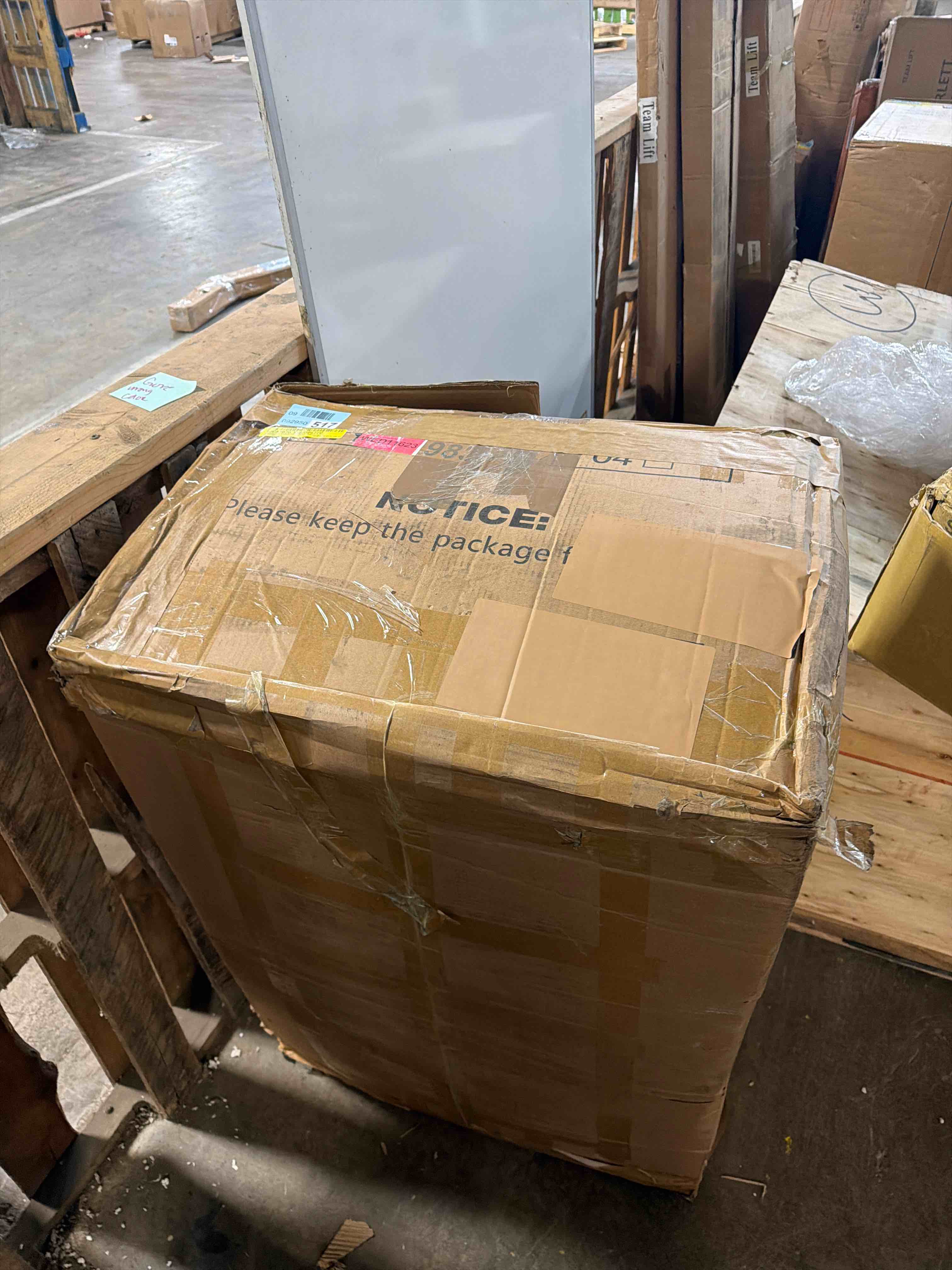 Condition photo showing As Is for Chenille/Faux Leather Upholstered Chaise Lounge