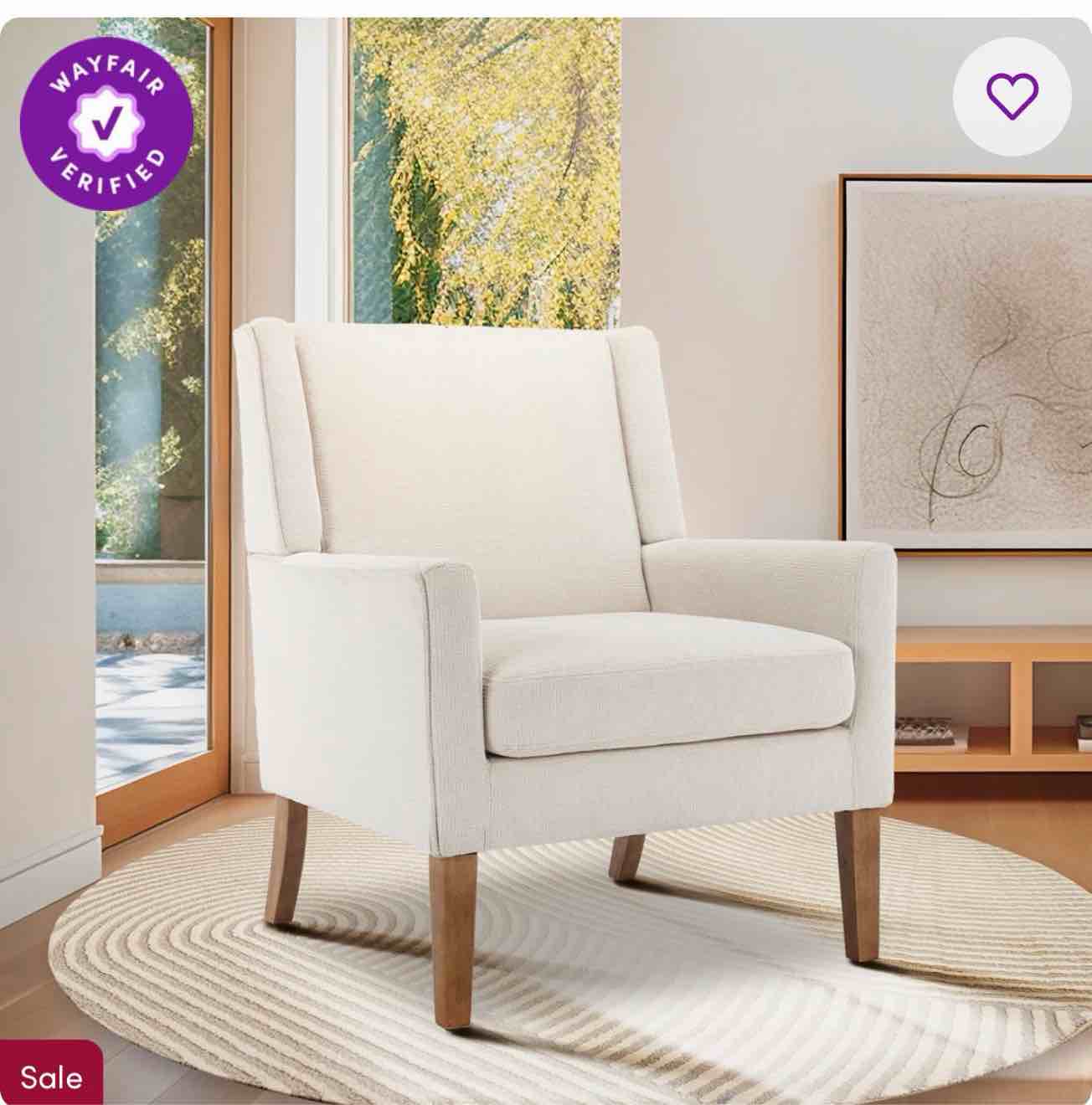 leston wide upholstered fabric accent armchair with solid wood lec