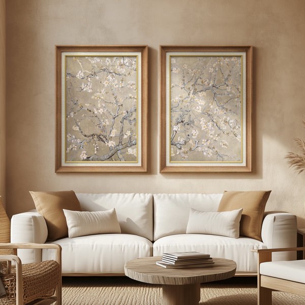 set of 2 premium framed art artworks on premium canvas with 26"x3
