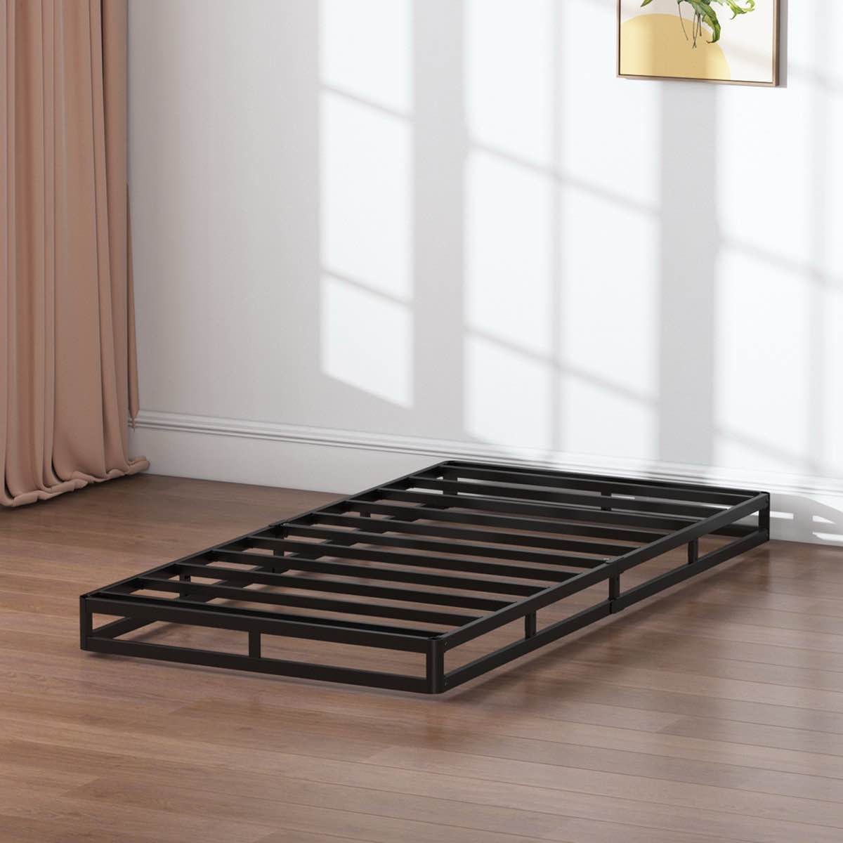 5 inch box spring low profile metal frame  heavy duty  easy assembly
