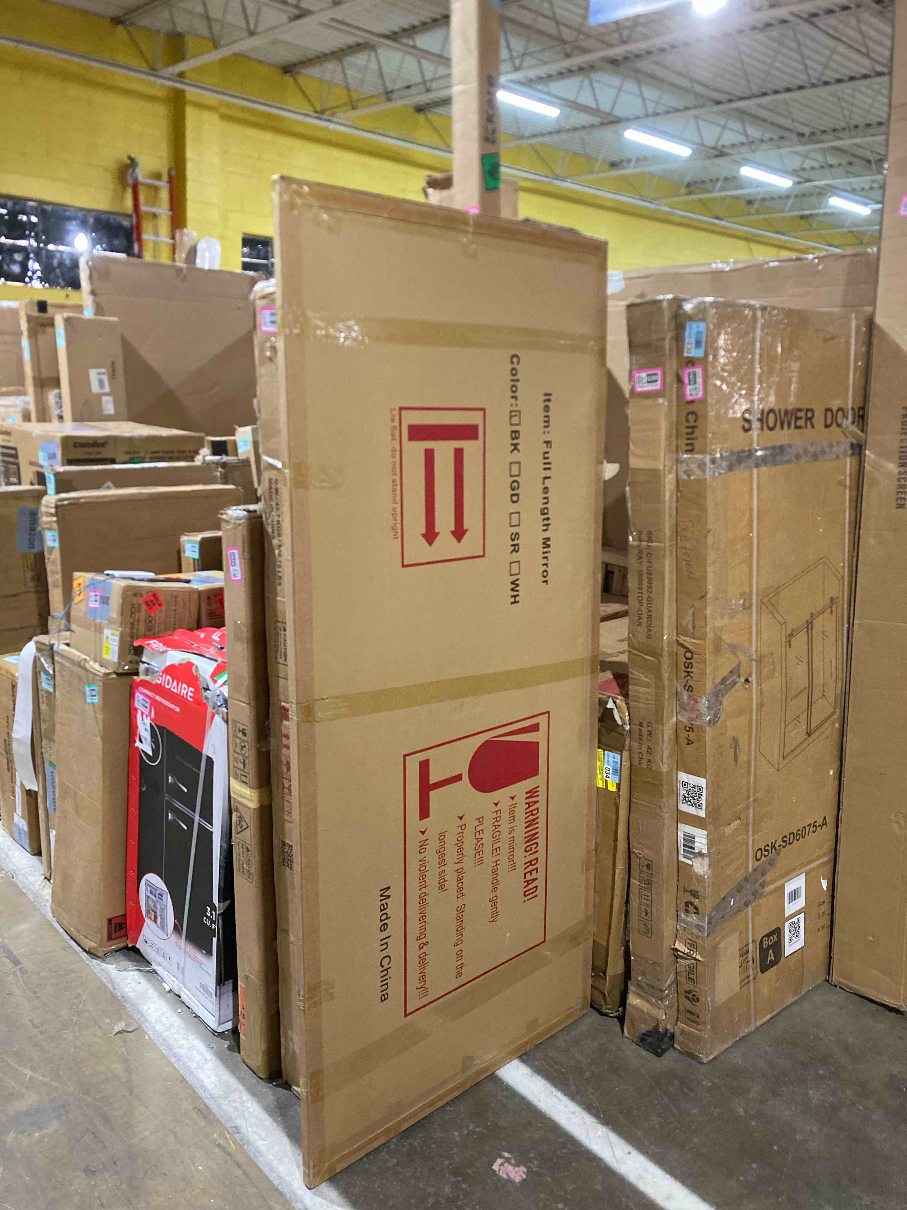 Condition photo showing New/Like New for VooBang Large Full Length Mirror 78" x 35" - Shatterproof Floor Full Body Mirror with Aluminum Alloy Frame, Freestanding, Hanging, or Wall-Leaning, for Bedroom, Living Room, Dressing Room, Black