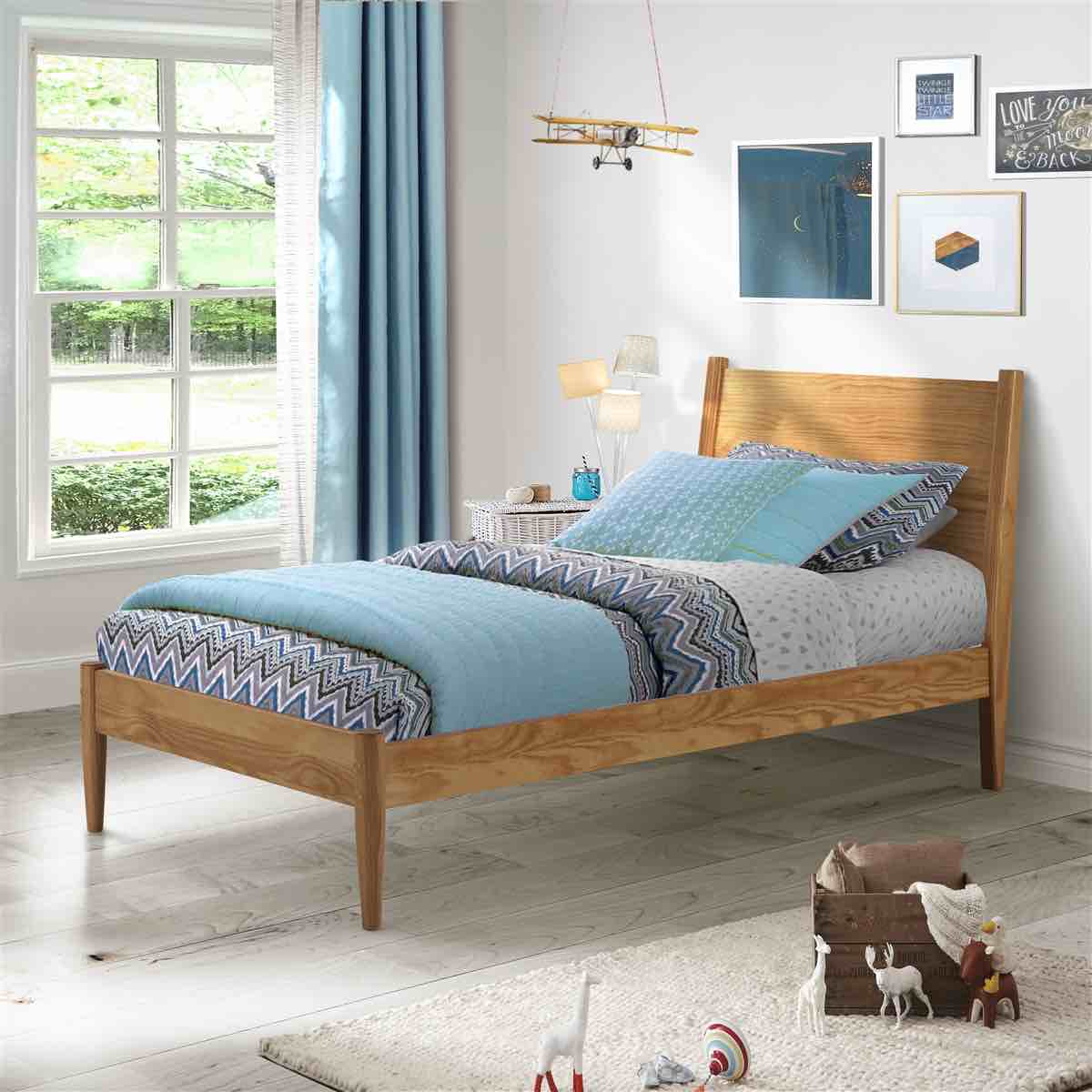 mid-century panel bed twin size (side panels only)