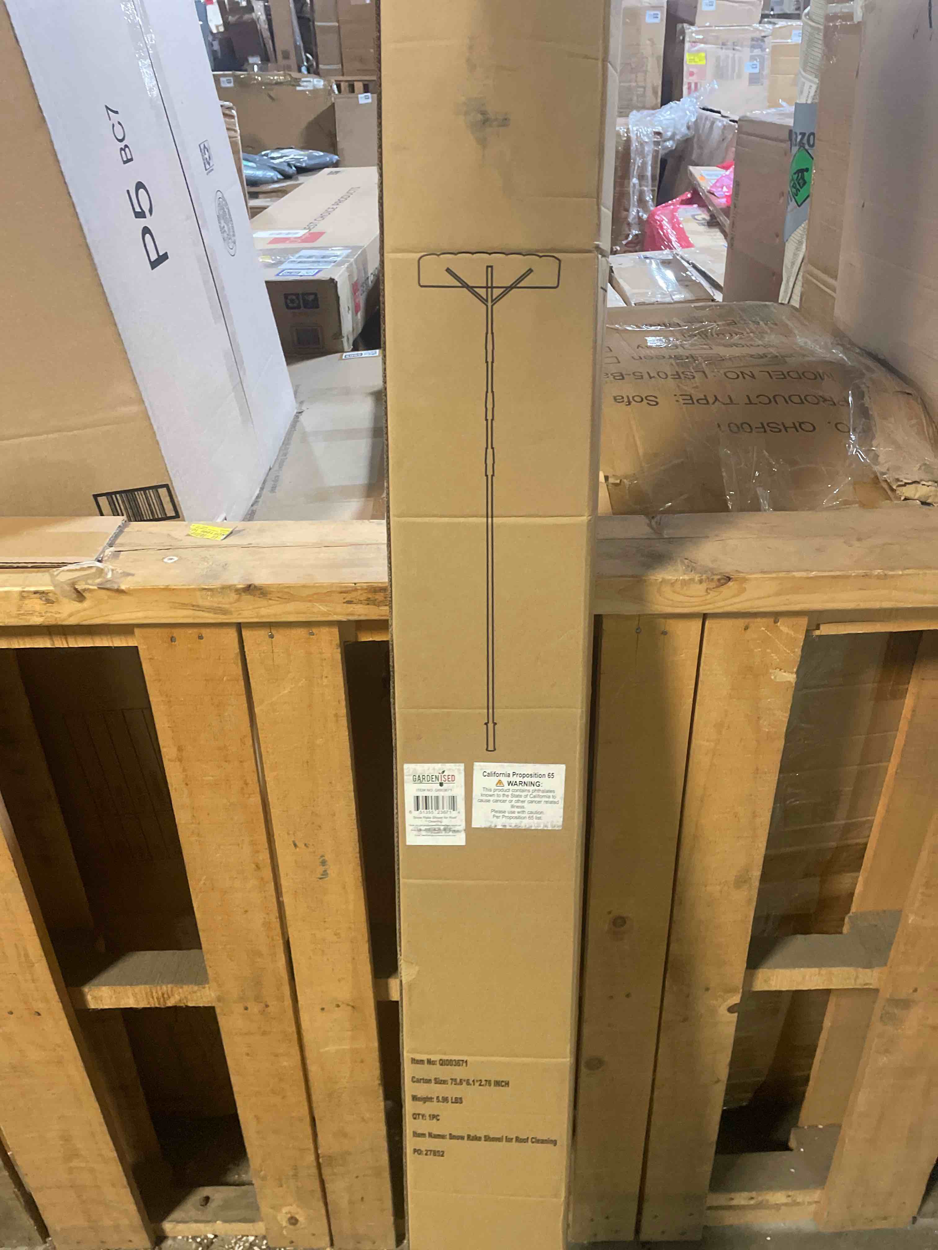 Condition photo showing New/Like New for Snow Rake Shovel  Snow & Leaf Removal Tool & Pusher Scraper with 24” Rolling Blade  5-21’ Extendable Handle & Nonslip