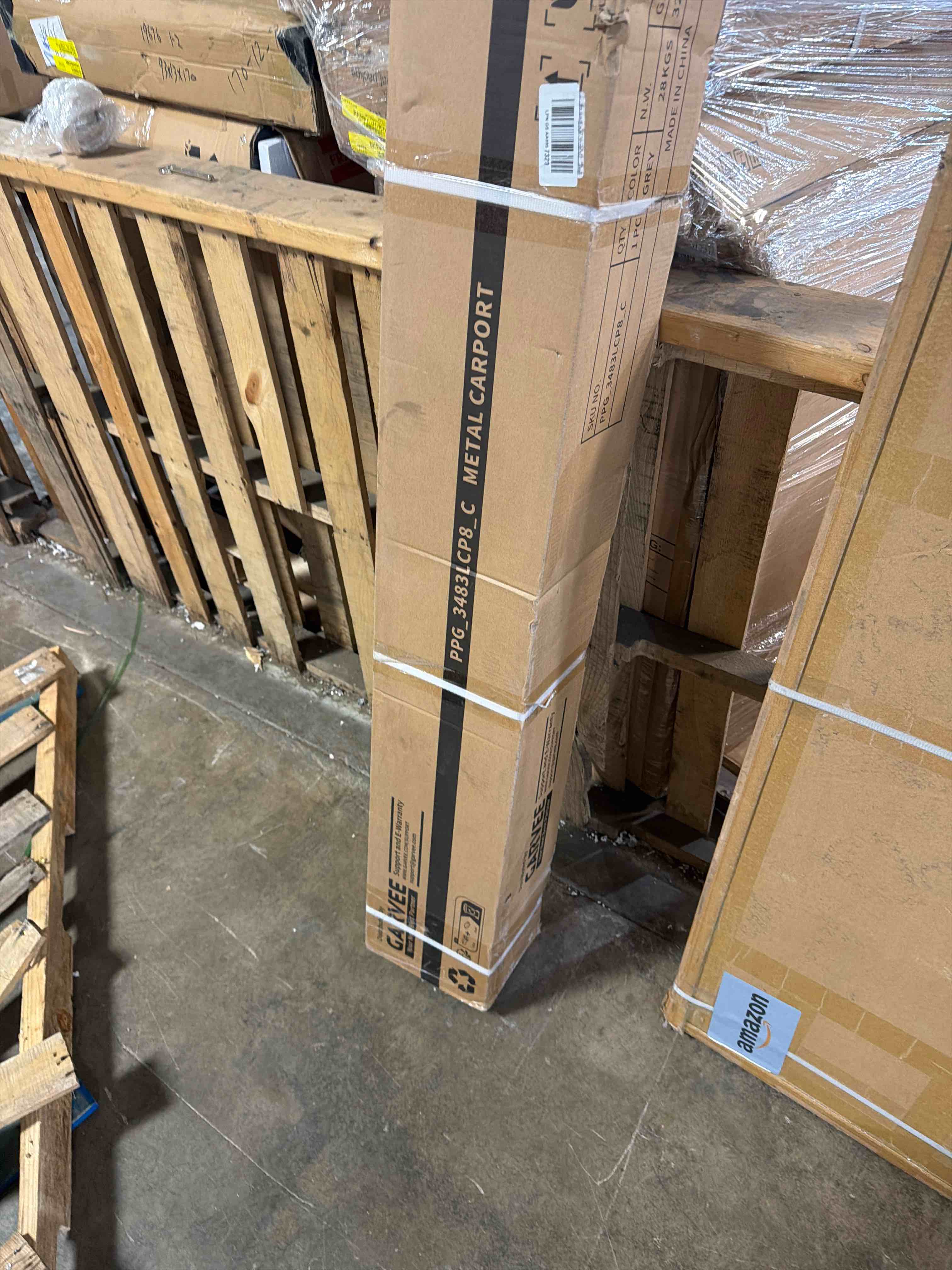 Condition photo showing As Is for 10x15 FT Heavy Duty Metal Carport Kit, Reinforced Frame with Anchors, for Trucks, Boats, RV, Tractor, 100MPH Wind & 35PSF Snow Rating, Easy Assembly