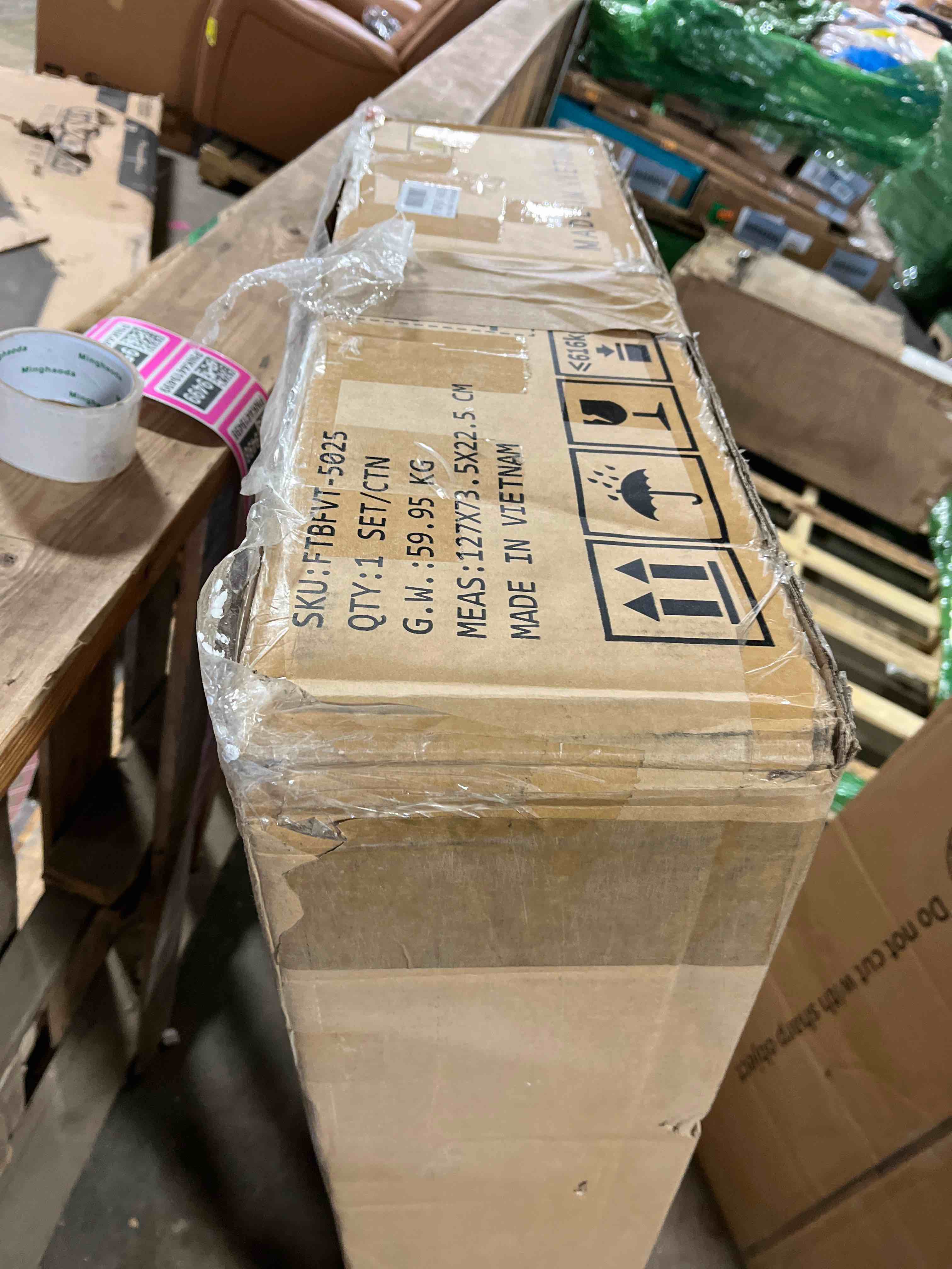 Condition photo showing New/Like New for YITAHOME Makeup Vanity Desk with LED Lights: 35" Large Mirror with Power Outlets, 4 Drawers & Stool, Adjustable Lighting Dressing Table for Women Pink