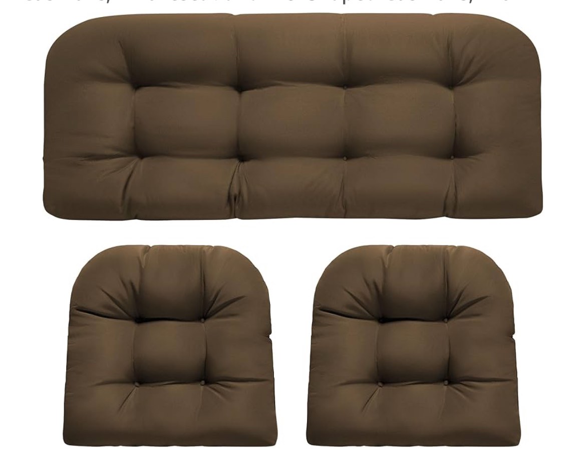 danghoogy wicker chair cushions, waterproof outdoor loveseat cushions for patio furniture, tufted wi