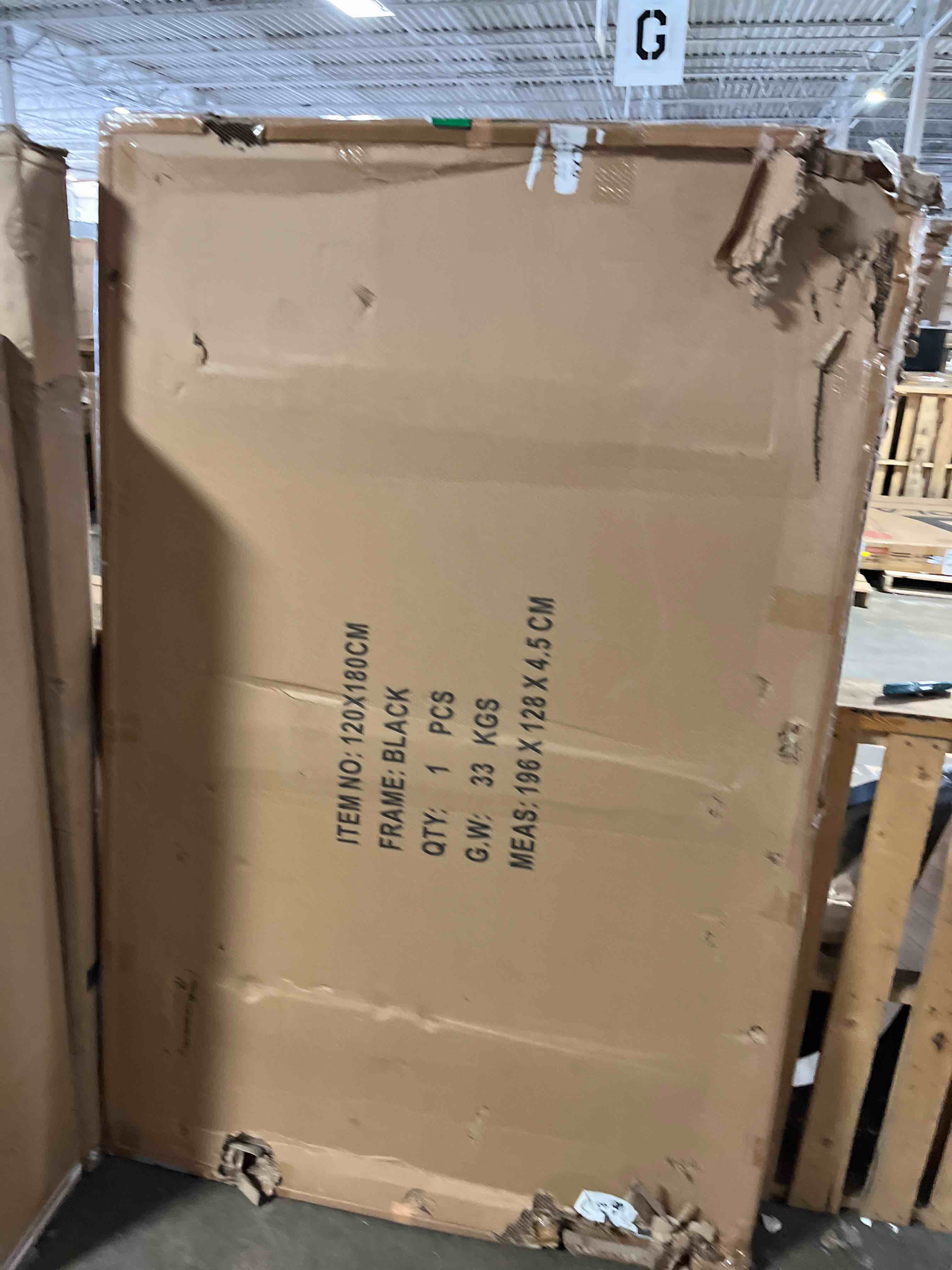 Condition photo showing As Is for Antok Full Length Mirror, 46"x90" Oversized Floor Mirror with Stand for Bedroom, Living Room Cloakroom, Black, Rect Style (Missing hardware)