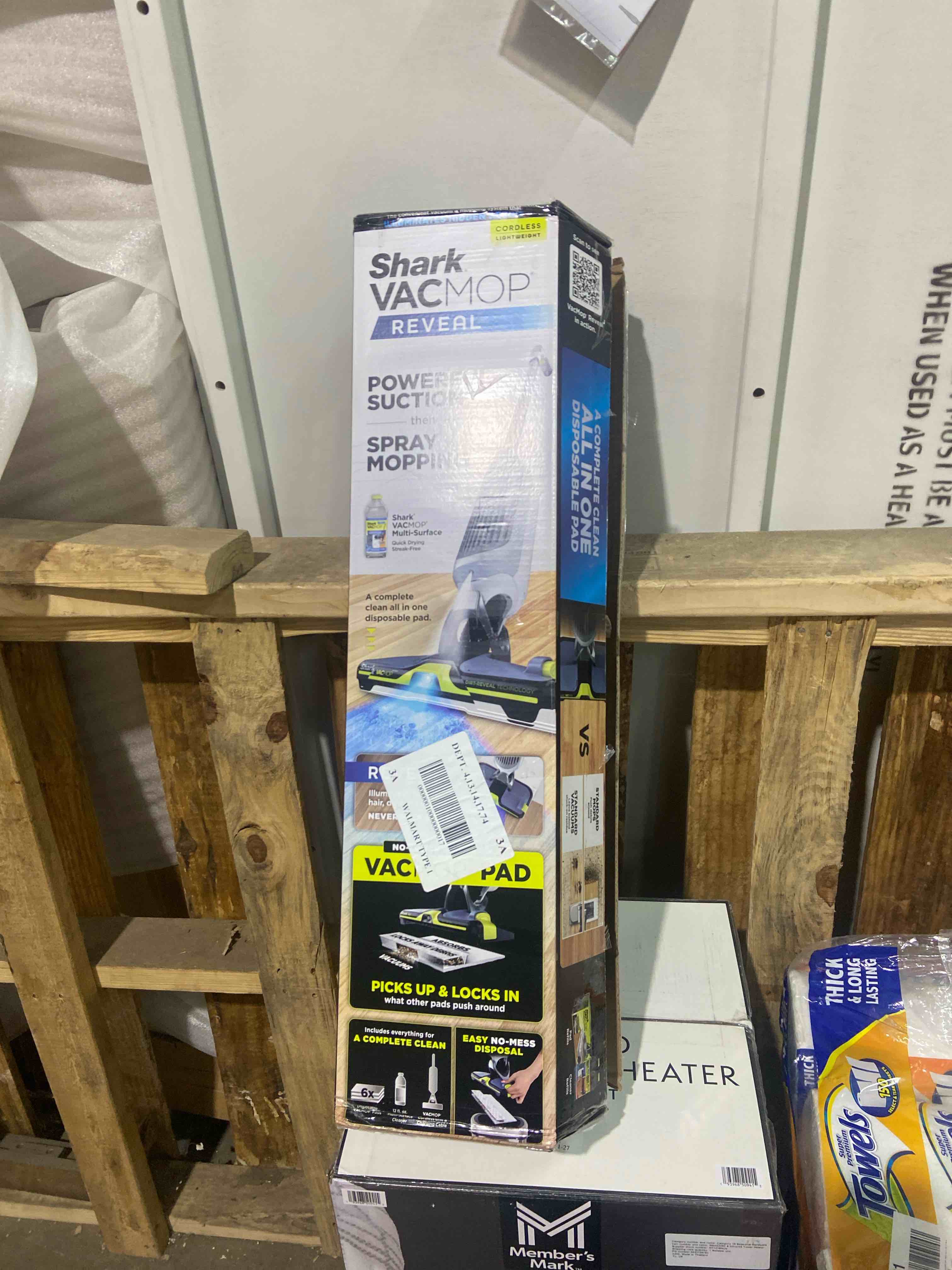 Condition photo showing Good Condition for Shark VACMOP Reveal Cordless Hard Floor Vacuum and Spray Mop with 6 Disposable Pads and Cleaning Solution