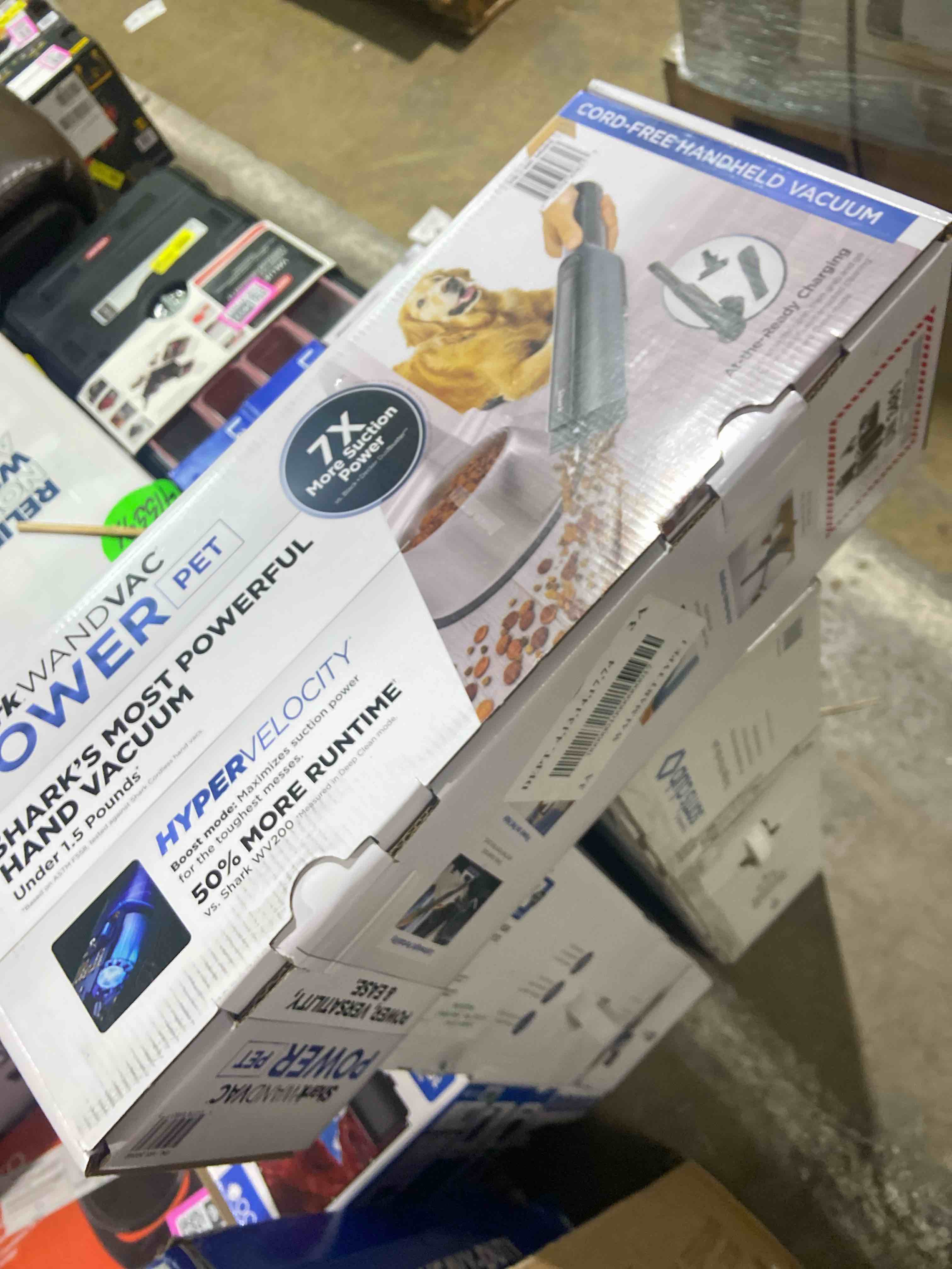 Condition photo showing New/Like New for Shark WANDVAC Cordless Hand Vac, Lightweight, Versatile and Portable at 1.4 lbs., Powerful Suction for Pet Hair, Charging Dock, One-Touch Empty for Car & Home, Duster Crevice Tool, Black, WV201BK