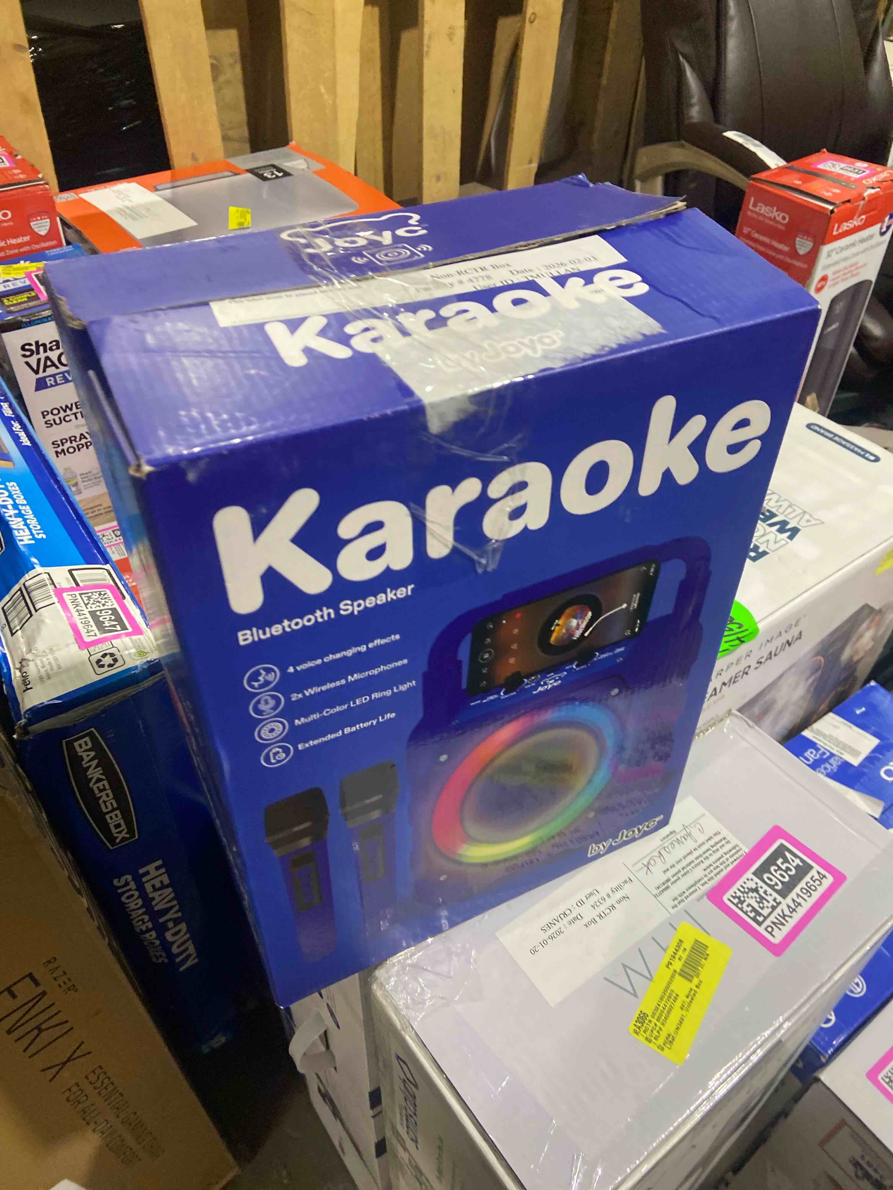 Condition photo showing Good Condition for JOYC Mic Drop Karaoke Machine with 2 Wireless Mics & RGB Lights