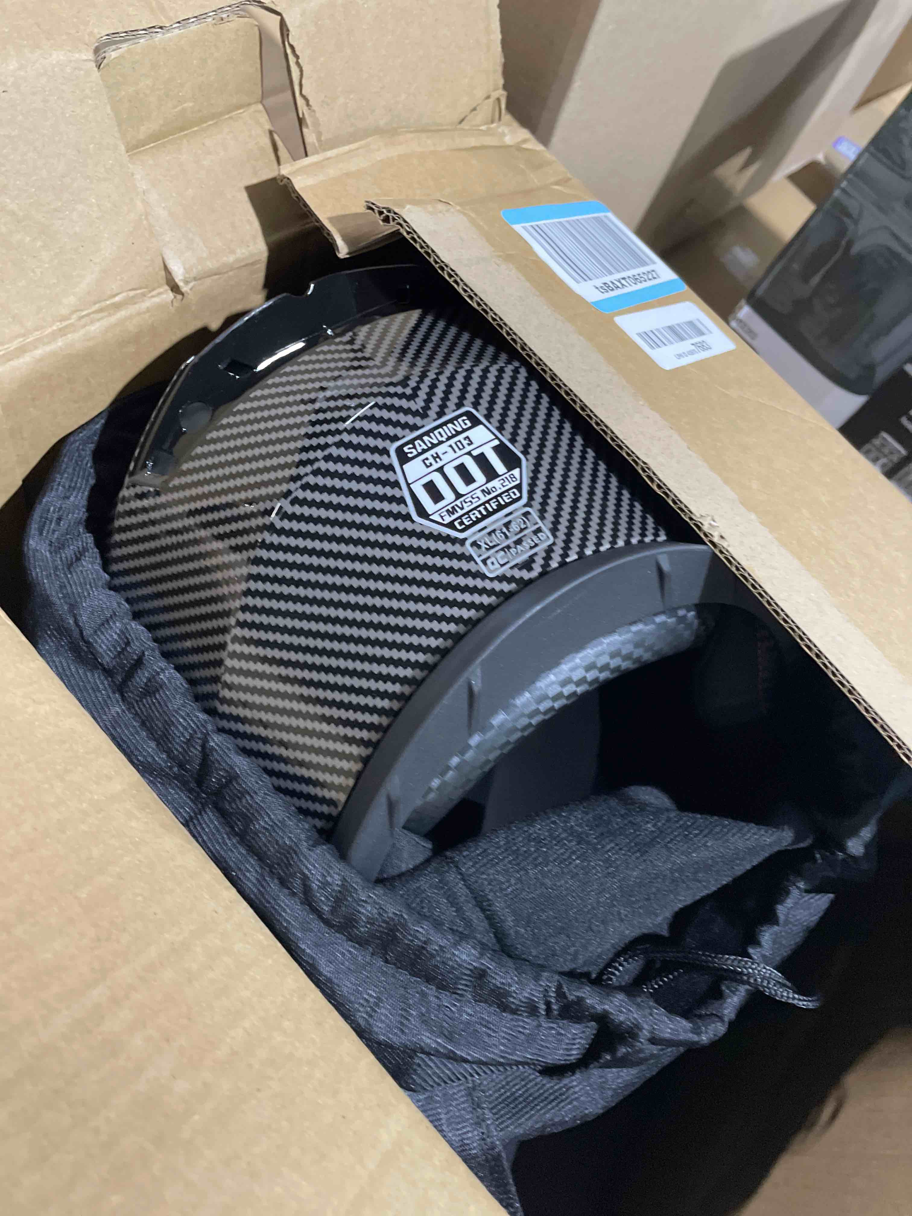 Condition photo showing Good Condition for SPARK DOT Approved Modular Flip-Up Dual Visor Motorcycle Full Face Helmet for Adults Men & Women (Carbon Fiber, X-Large) Carbon Fiber X-Large