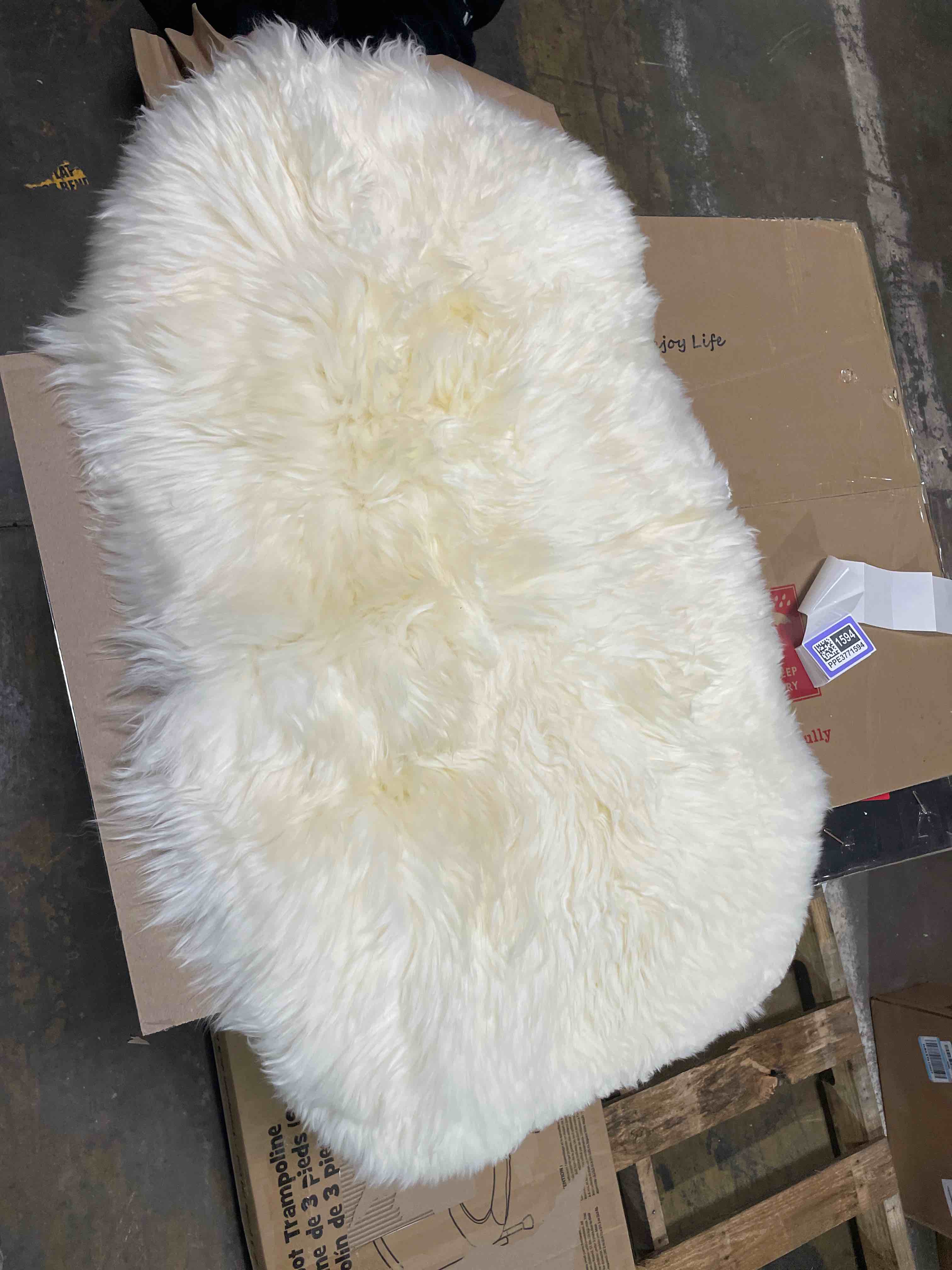 Condition photo showing Good Condition for Kopal Genuine Australian Sheepskin Rug, Real Lambskin Area Rug, 2x3 ft Single Pelt, Natural White 2' x 3' (Oblong)
