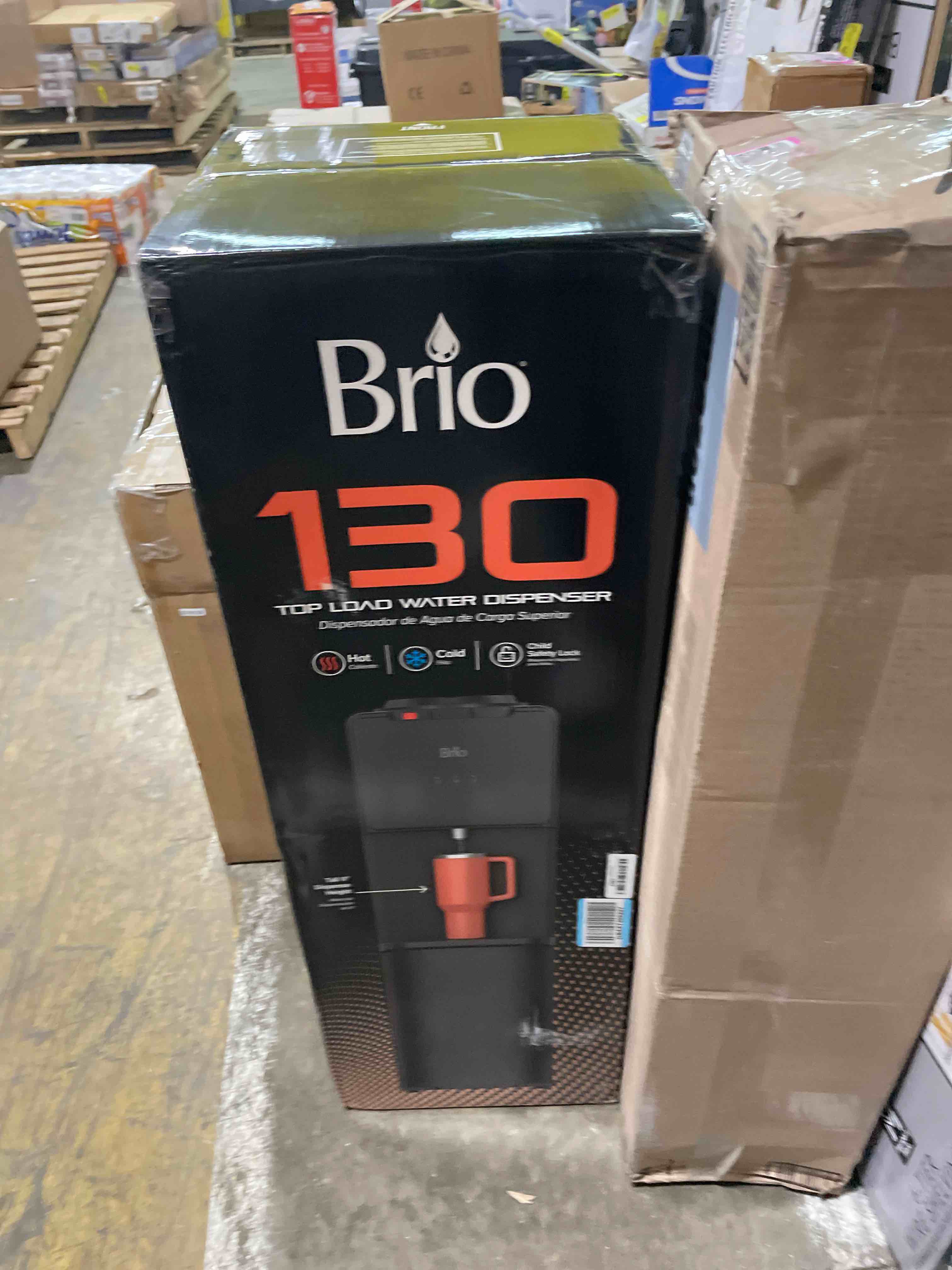 Condition photo showing Good Condition for Brio 130 Series Bottom Load Water Cooler Dispenser for 5 Gallon Bottles, Hot, Room & Cold, Great for Home or Office, Child Safety Lock, Empty Bottle Alert, Energy Star 3.0, Black