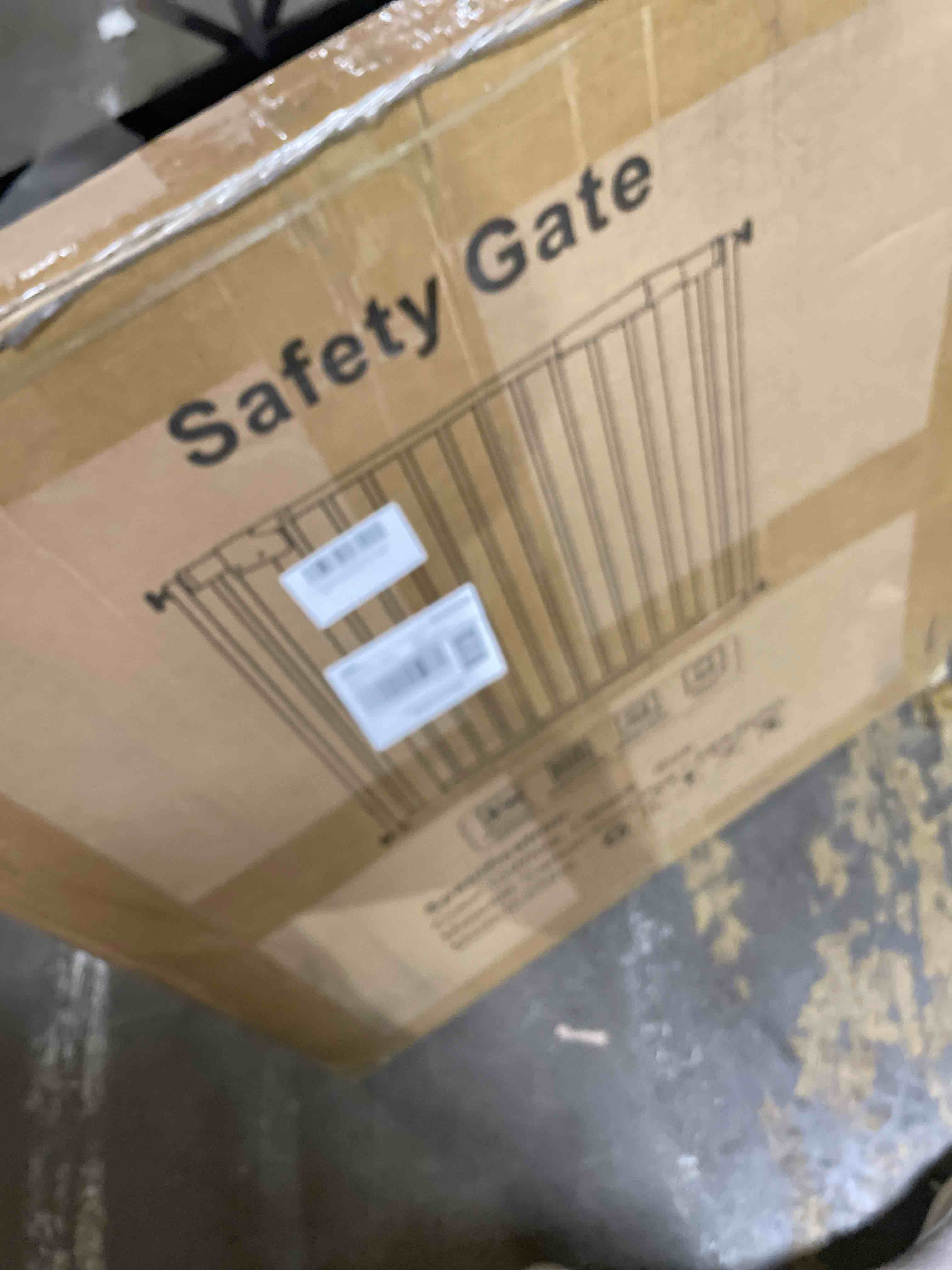 Condition photo showing New/Like New for DEARBB Extra Wide Baby Gate Ultra Narrow Spacing 30.11-77.36" Pressure Mounted Double Lock Swing Auto Close Walk Through Metal Safety Pet Gate for Stairs and House Doorway Kitchen White 45.86"-53.74"