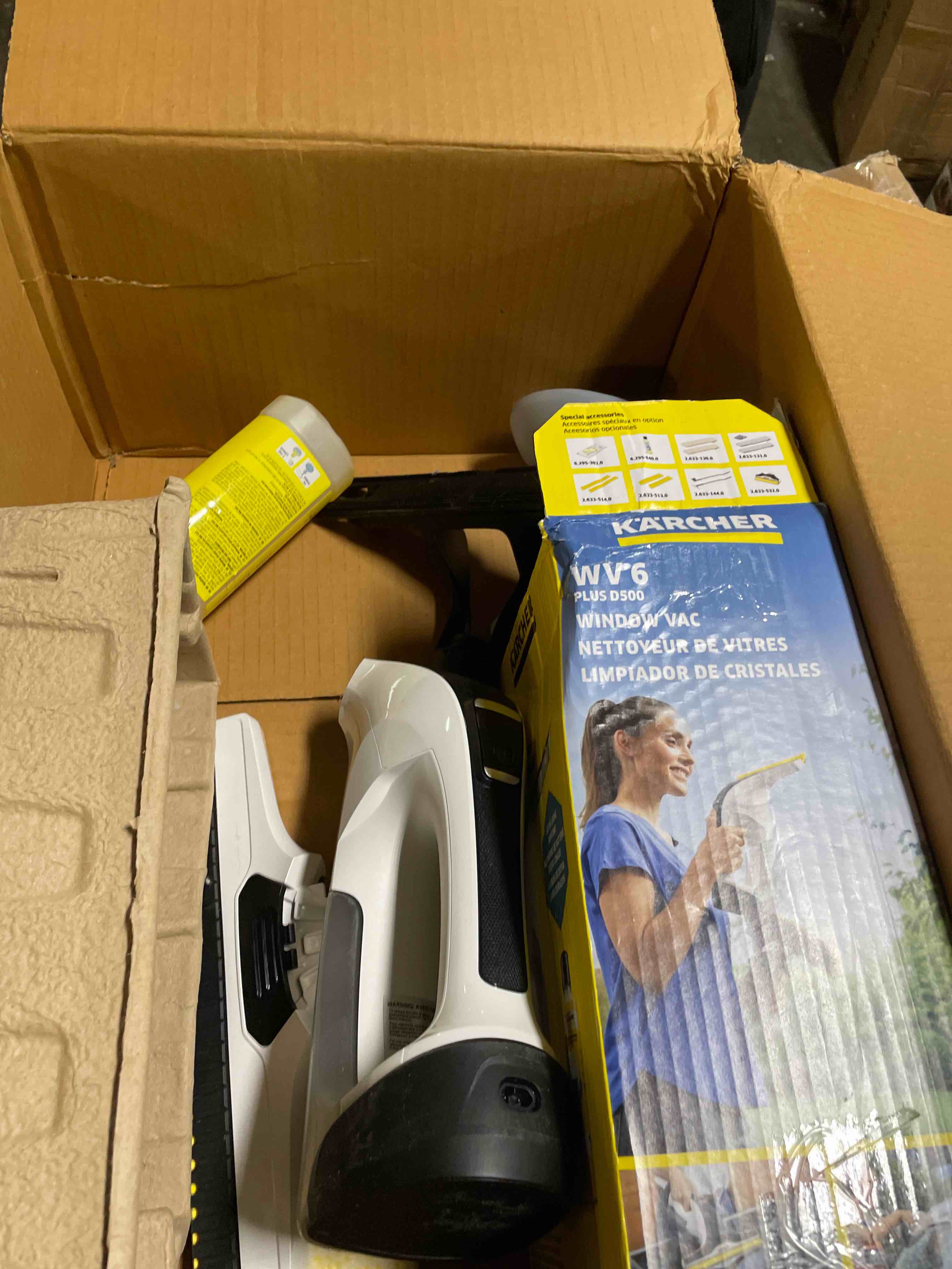 Condition photo showing As Is for Kärcher WV 6 Electric Window Vacuum Squeegee 11" - Cleans Showers, Mirrors, Glass, and Countertops - Electric Squeegee WV 6 White