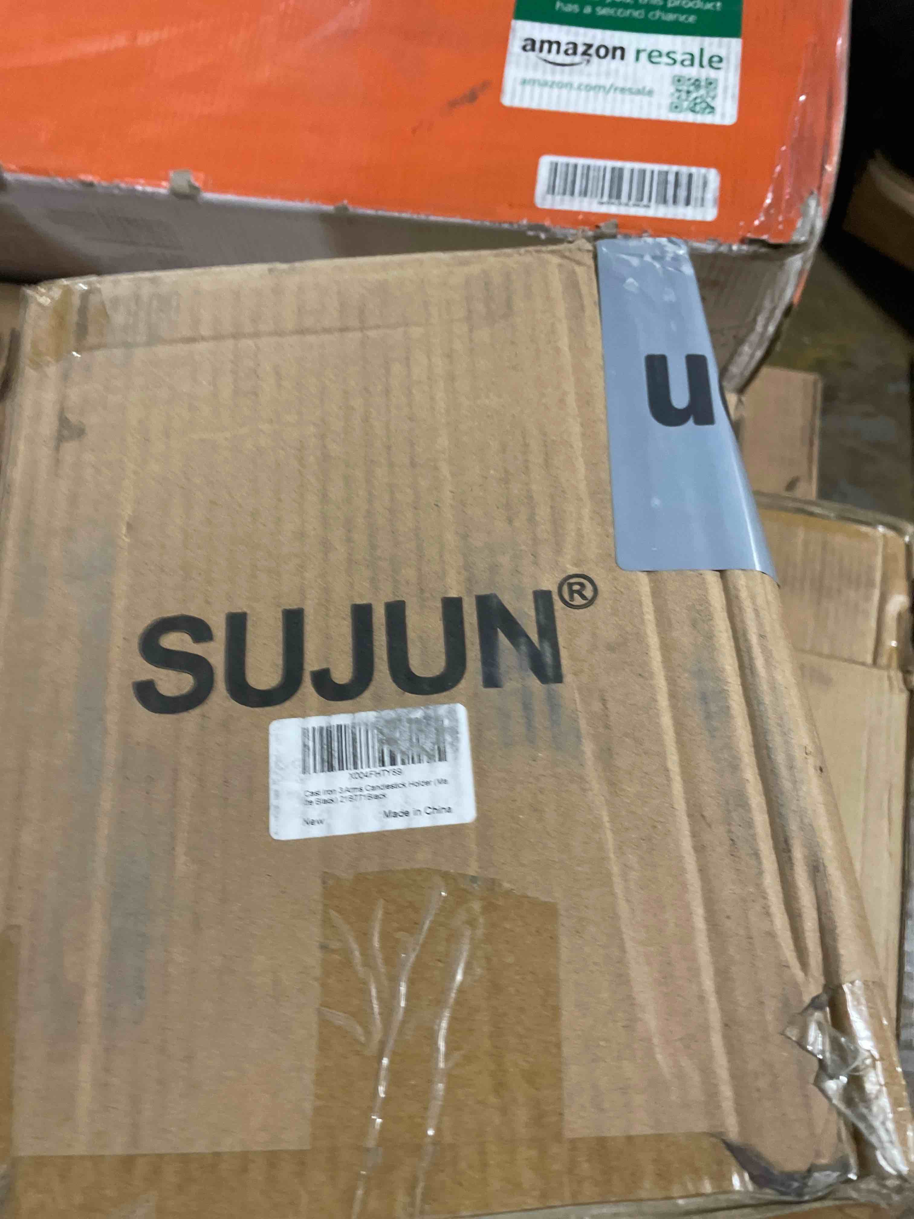 Condition photo showing New/Like New for Triple Candle Holder Candelabra - Cast Iron Metal Taper Candlestick Stand with Matte Black Finish - Elegant Wedding Centerpiece for Home, Dining, Event Decor