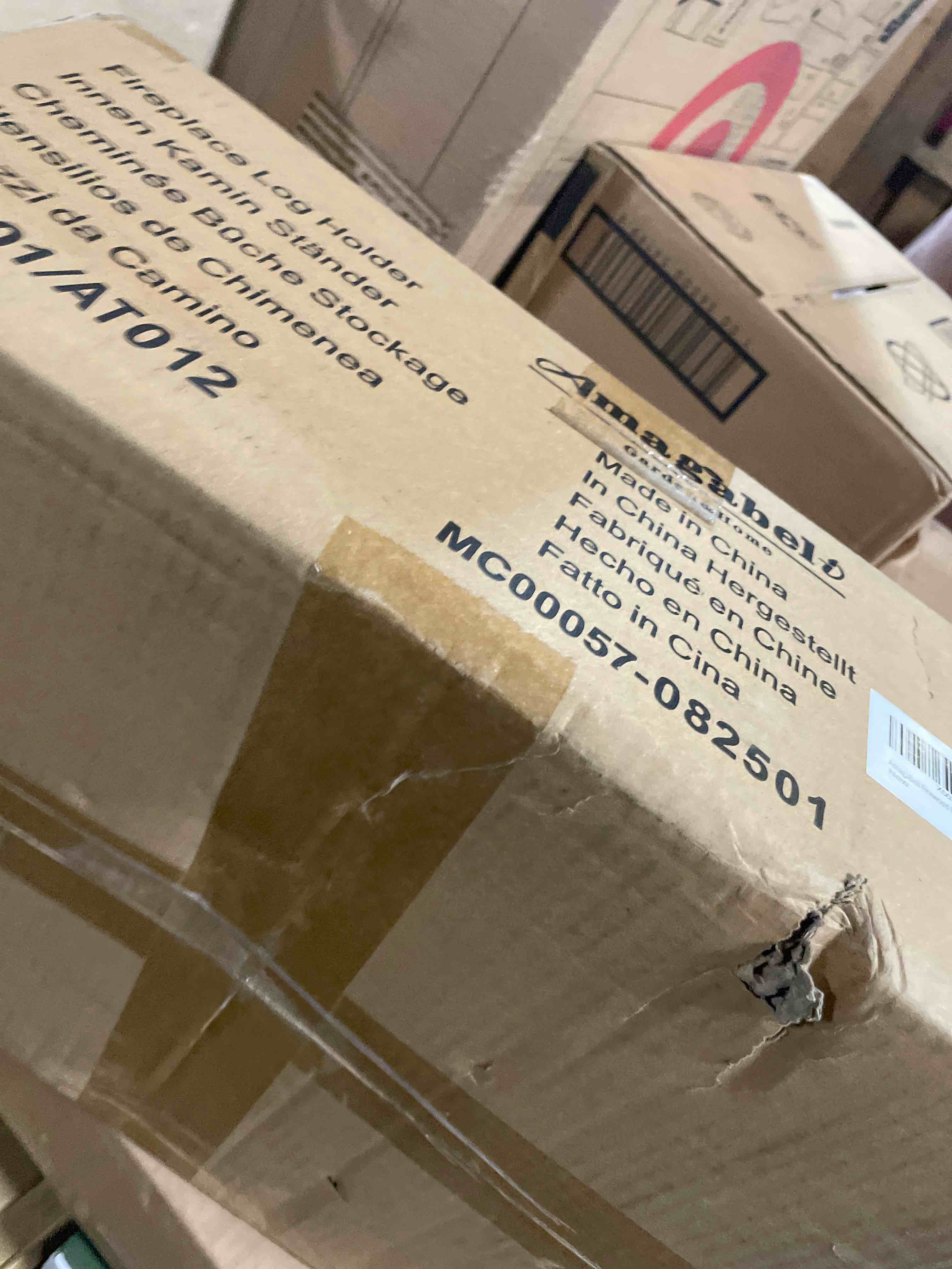 Condition photo showing New/Like New for AMAGABELI GARDEN & HOME Firewood Rack Indoor with Tools 5-Piece Fireplace Tools Set Wood Holder Outdoor Wrought Iron Log Holder Firewood Storage Rack for Fireplace,Fire Pit,Wood Stove Black