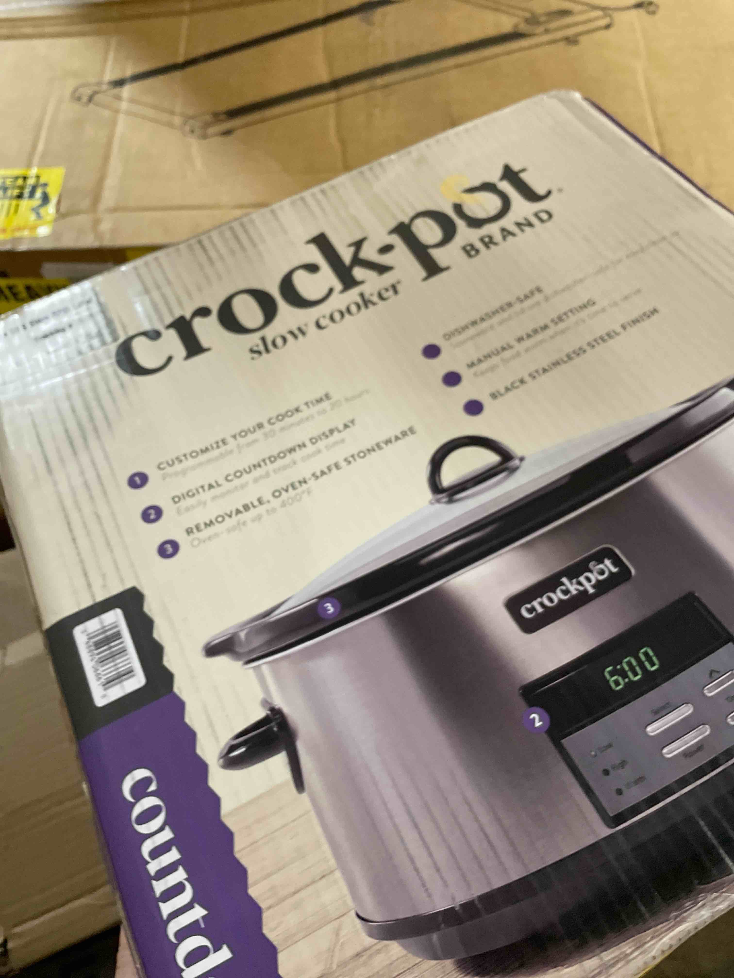 Condition photo showing Good Condition for Crock-Pot Large 8-Quart Programmable Slow Cooker with Auto Warm Setting Black Stainless Steel
