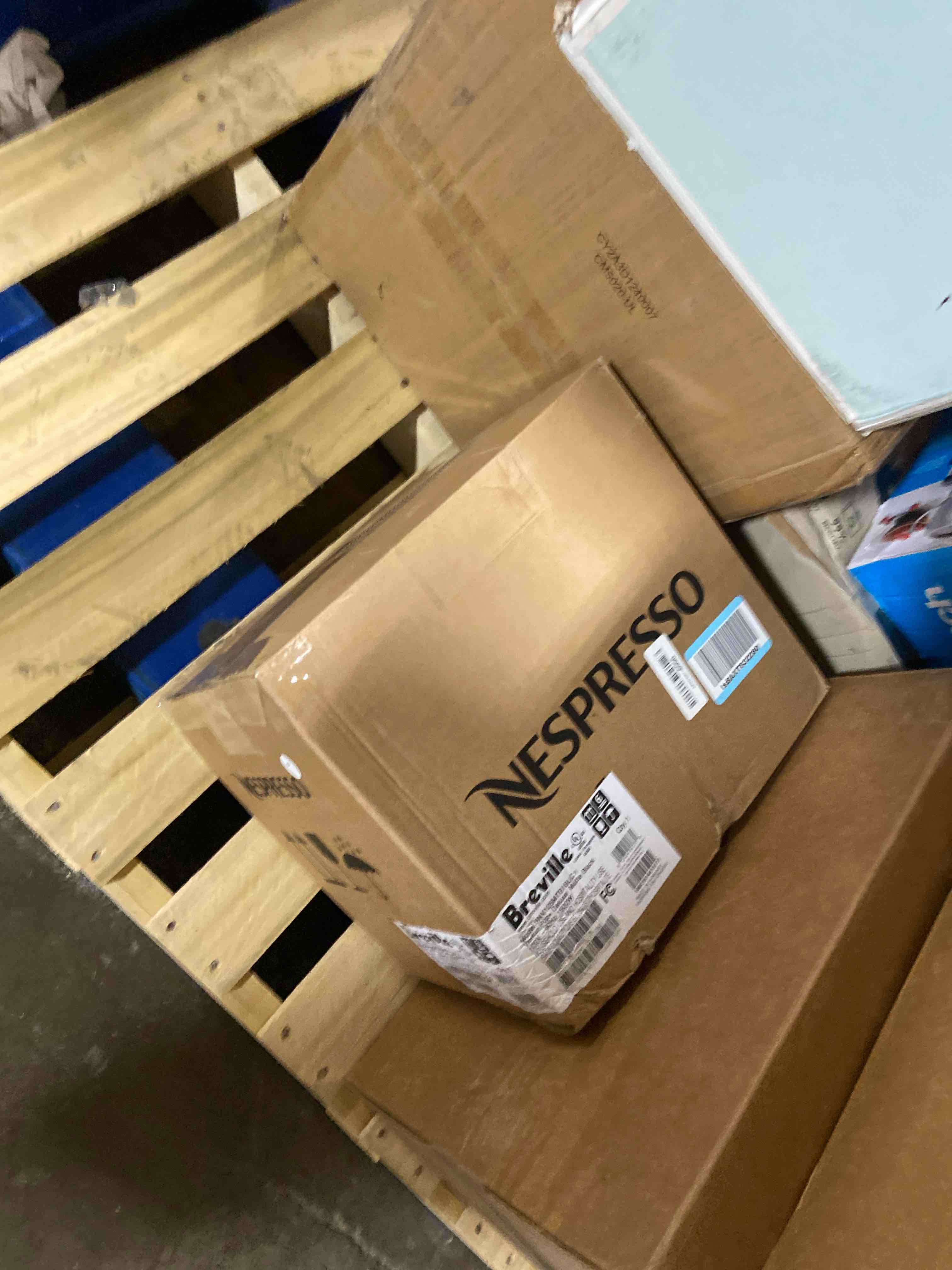 Condition photo showing New/Like New for Nespresso Festive Vertuo Pop+ Coffee and Espresso Maker by Breville, Matte Black Gold Machine Only Matte Black Gold