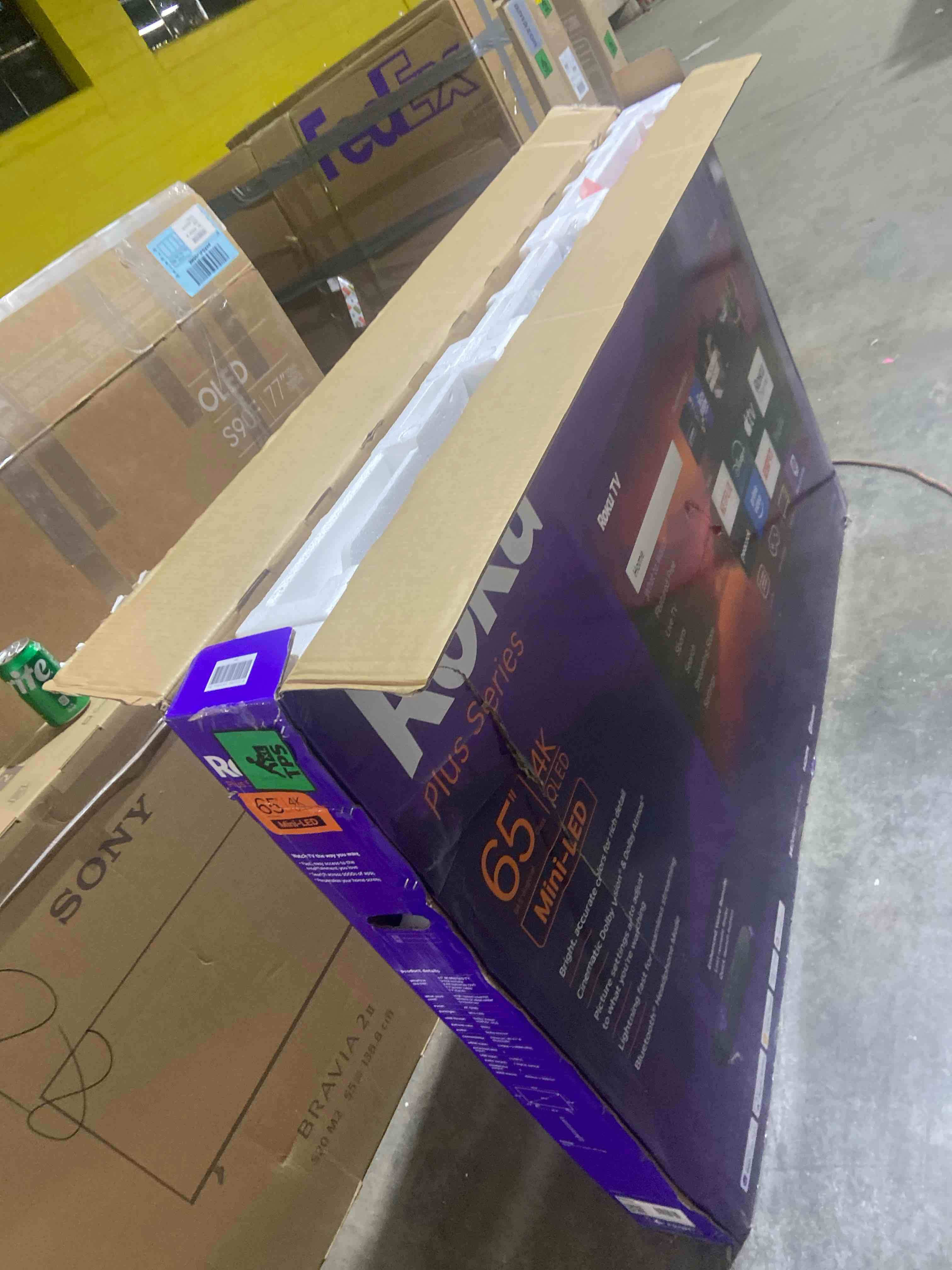 Condition photo showing New/Like New for Roku Smart TV – 65-Inch Plus Series, Mini-LED TV – RokuTV with Enhanced Voice Remote – Flat Screen 4K QLED Television with Dolby Vision & Wi-Fi for Streaming Live Local News, Sports TV only 65"