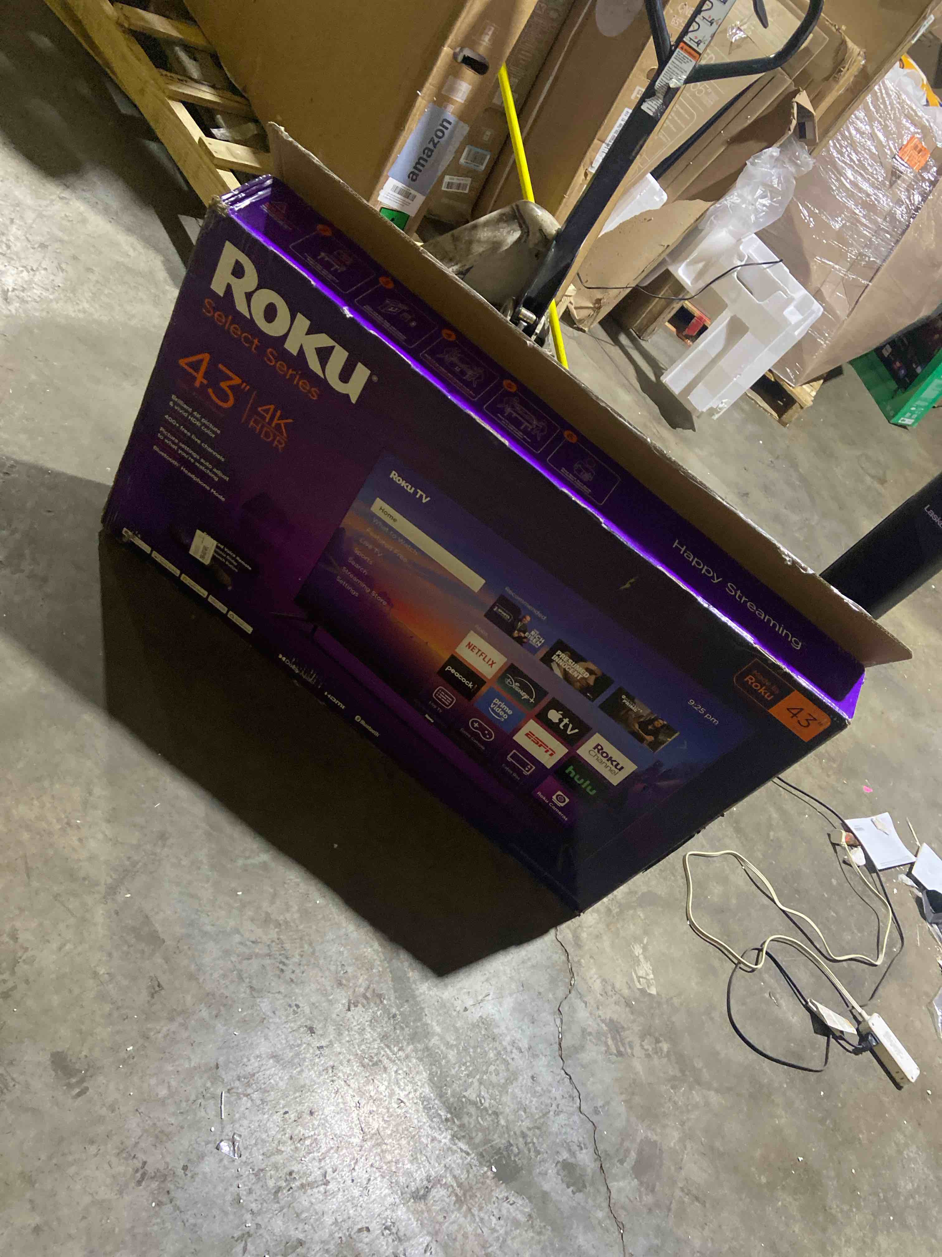 Condition photo showing New/Like New for Roku Smart TV 2025 – 43-Inch Select Series, 4K HDR TV – RokuTV with Enhanced Voice Remote – Flat Screen LED Television with Wi-Fi for Streaming Live Local News, Sports, Family Entertainment TV only 43"