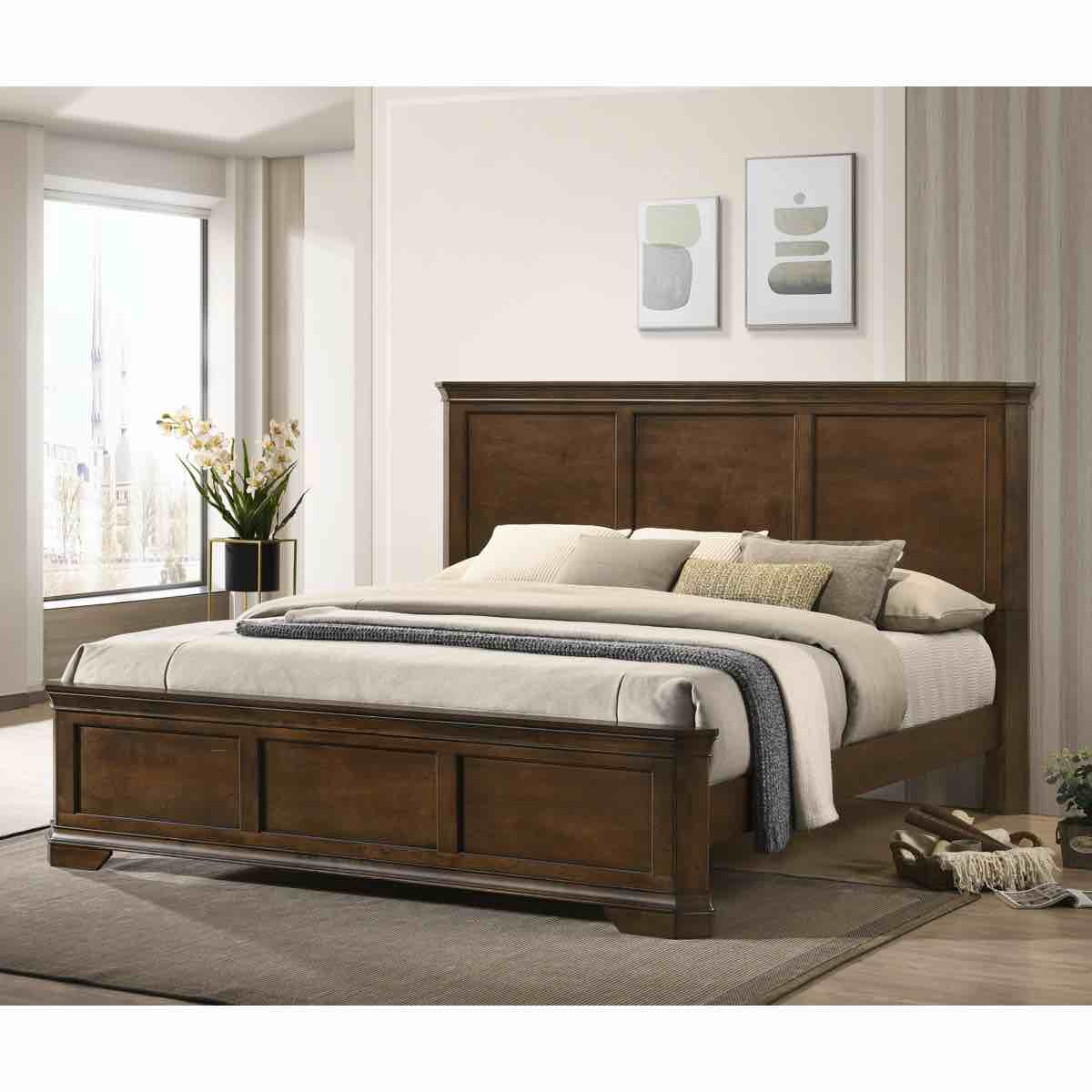 Ailany Traditional Wood Panel Bed