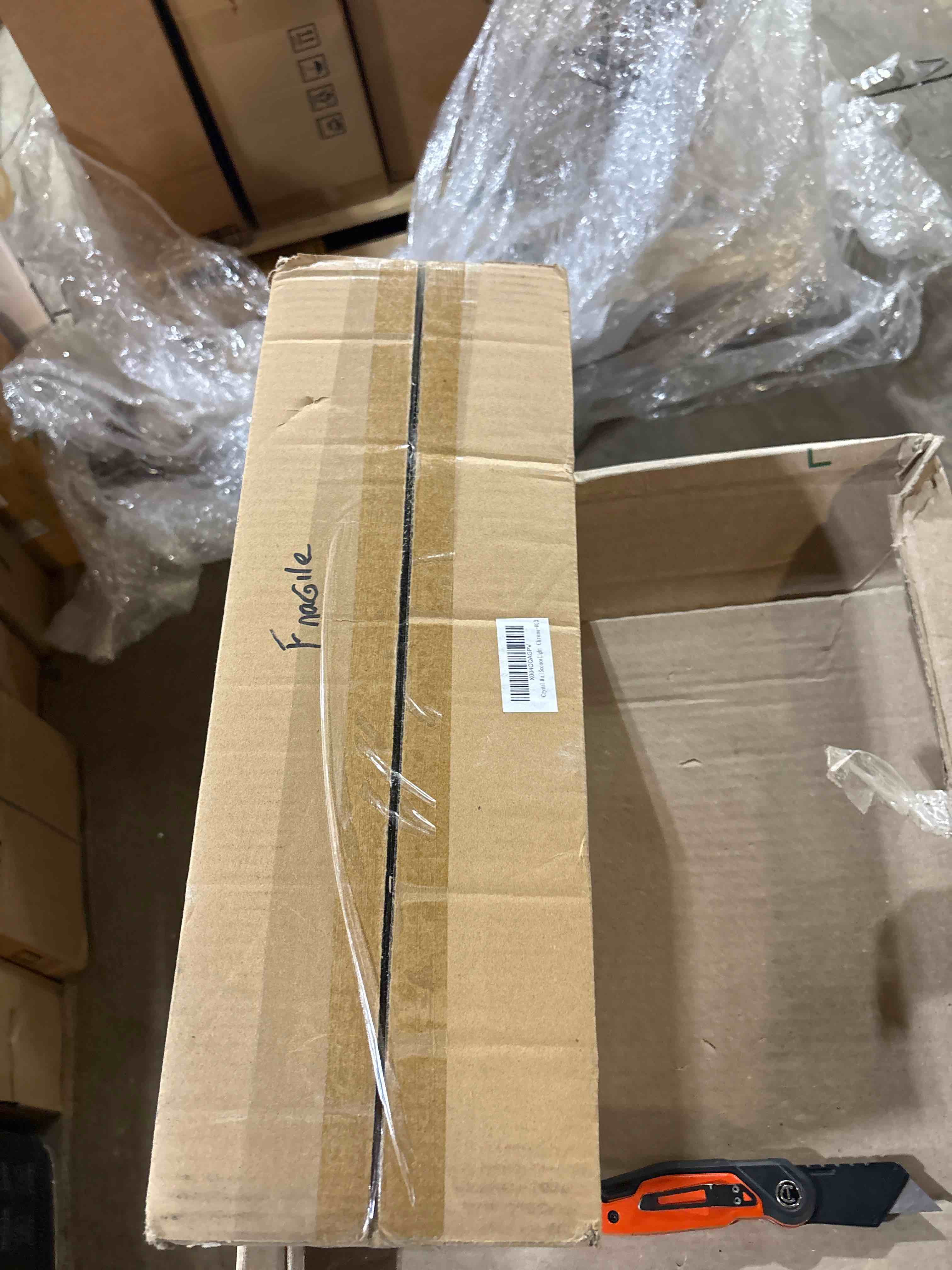 Condition photo showing Good Condition for Modern Chrome Crystal Wall Sconce Light Fixtures, Wall Mount Lamps for Bedroom Living Room Bathroom Vanity Mirror